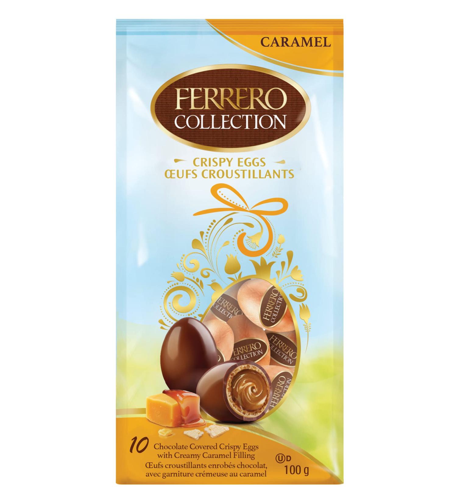 Ferrero Eggs Caramel Milk Chocolate Eggs Creamy Caramel Filling 10 Individually Wrapped Chocolates Easter Eggs Easter Chocolate 100 Grams - Buy Online on GoSupps.com