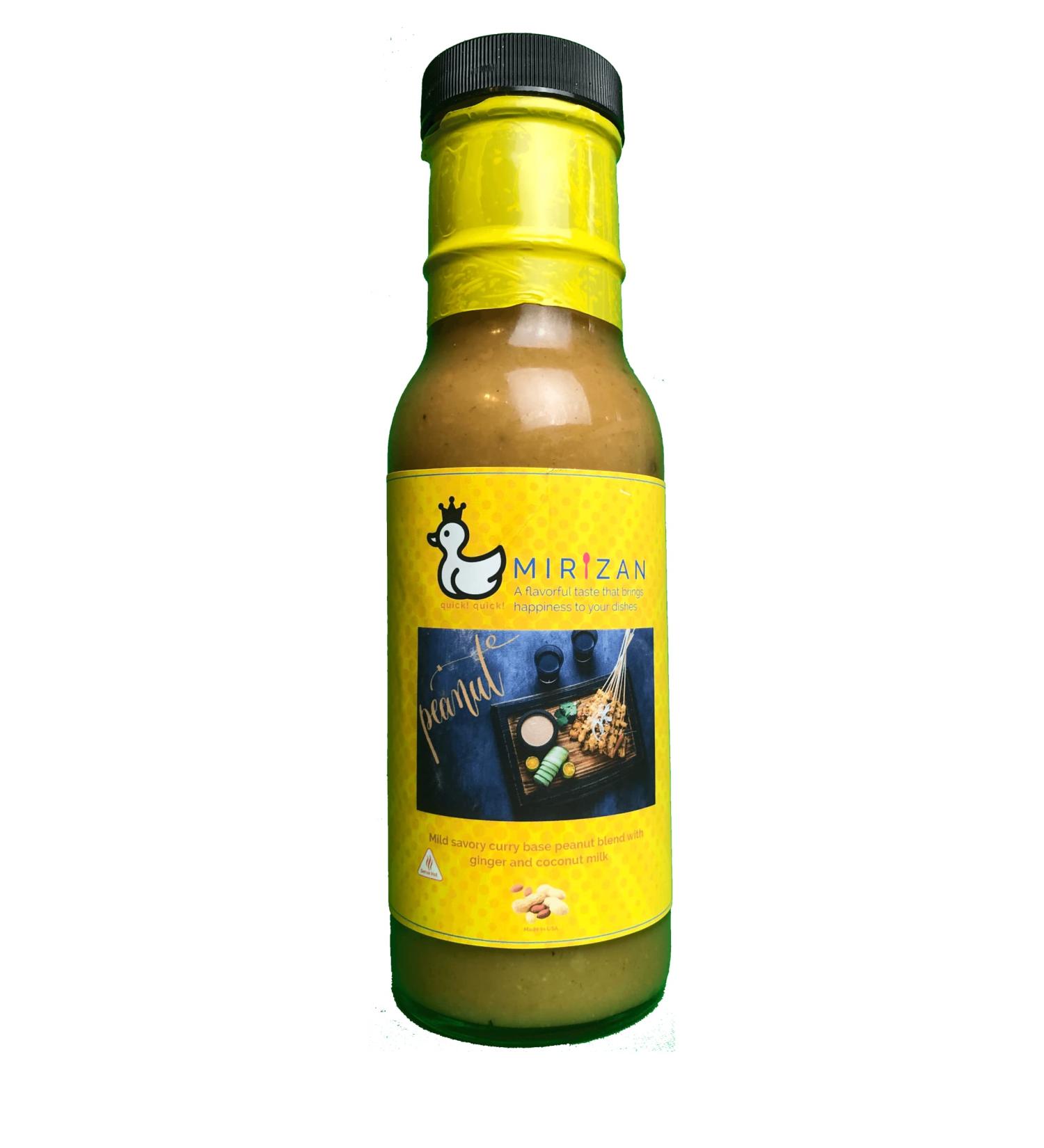 Mirizan Peanut Sauce 8 fl oz - Vegan Friendly BBQ Flavor for Salad Dressing, Marinades, Grilling - Low Calorie American Asian Recipe - Buy Online on GoSupps.com
