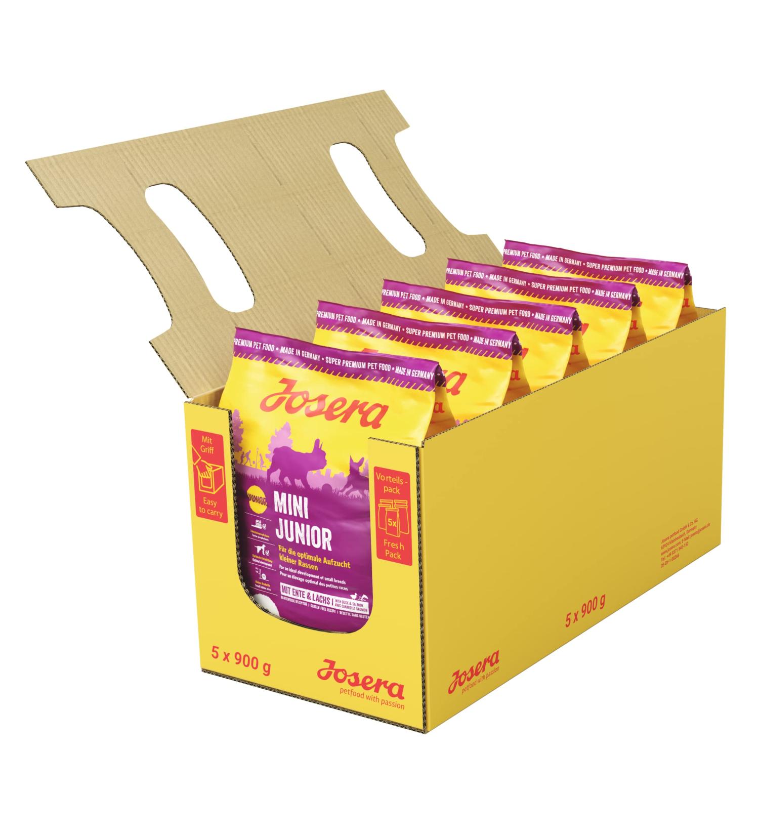 Josera Minijunior Puppy Food for Small Breeds | Super Premium Dry Dog Food (5 x 900g) | Optimal Development for Growing Puppies - Buy Online on GoSupps.com