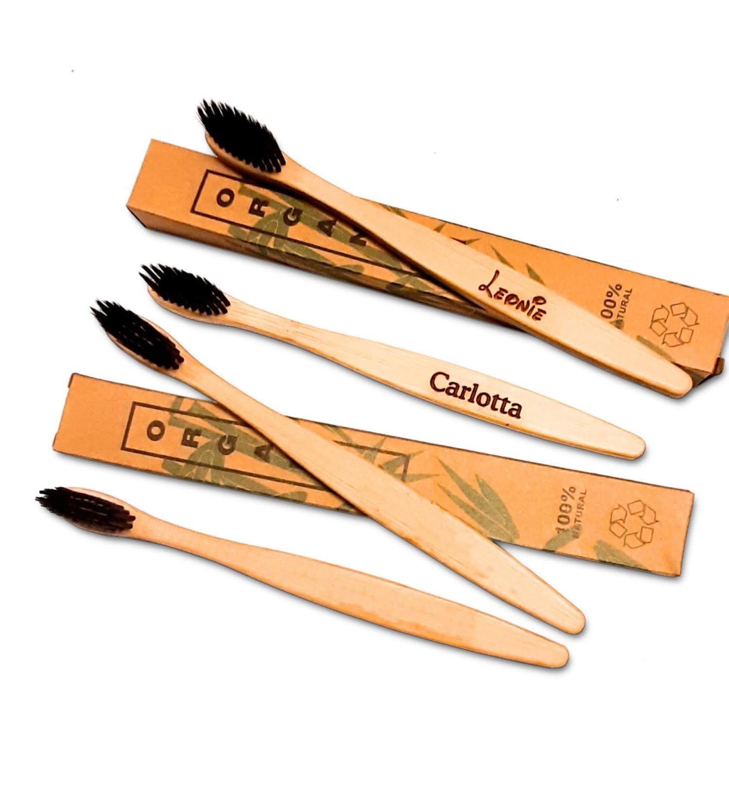 Elbe pressure toothbrush bamboo couple engraved with the desired text biodegradable personalized with laser engraving of course environmentally friendly sustainable (1 pair)