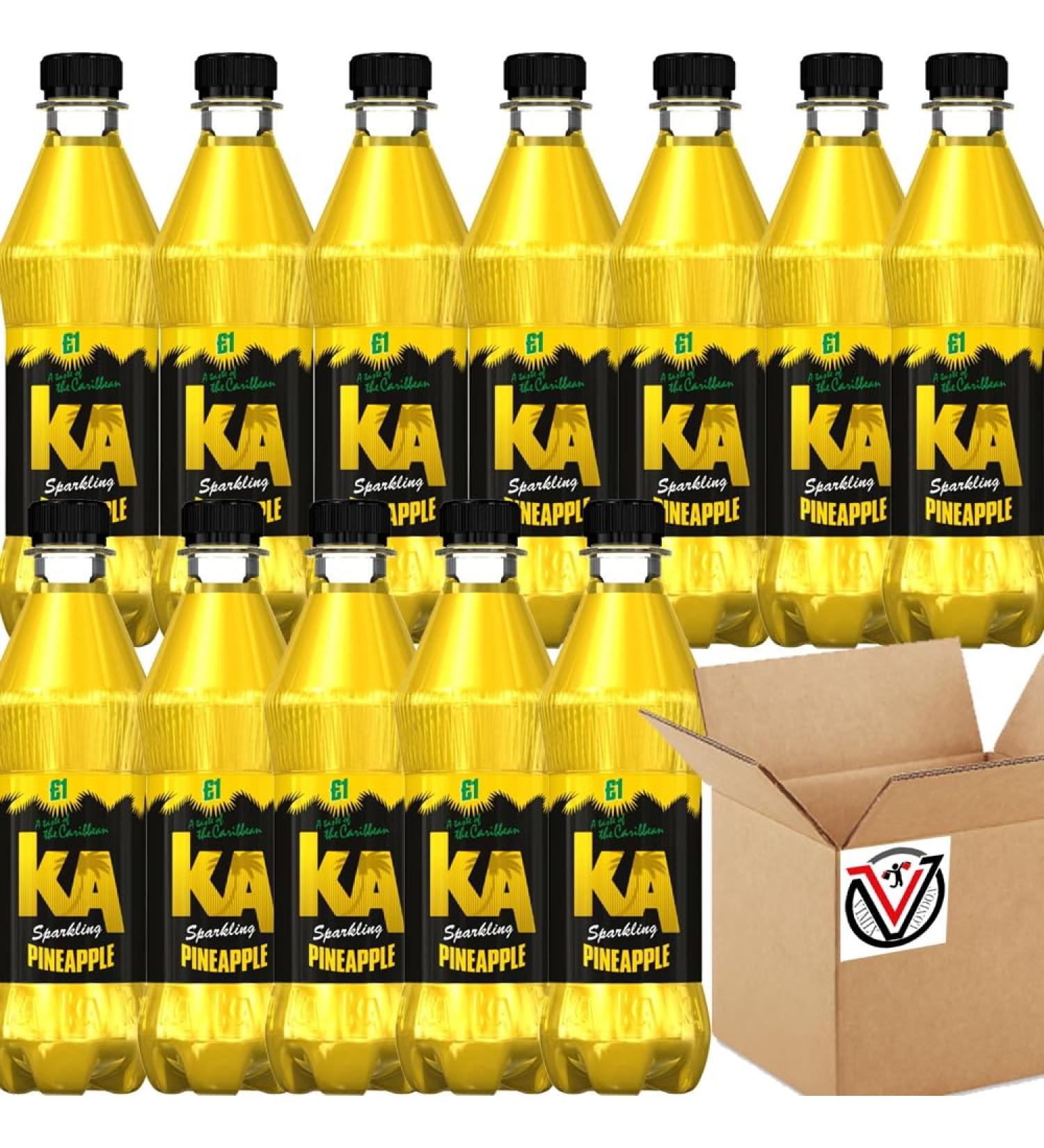 12 x Sparkling Pineapple 500ml - Sparkling Pineapple Flavour Soft Drink With Sugar and Sweeteners - Buy Online on GoSupps.com