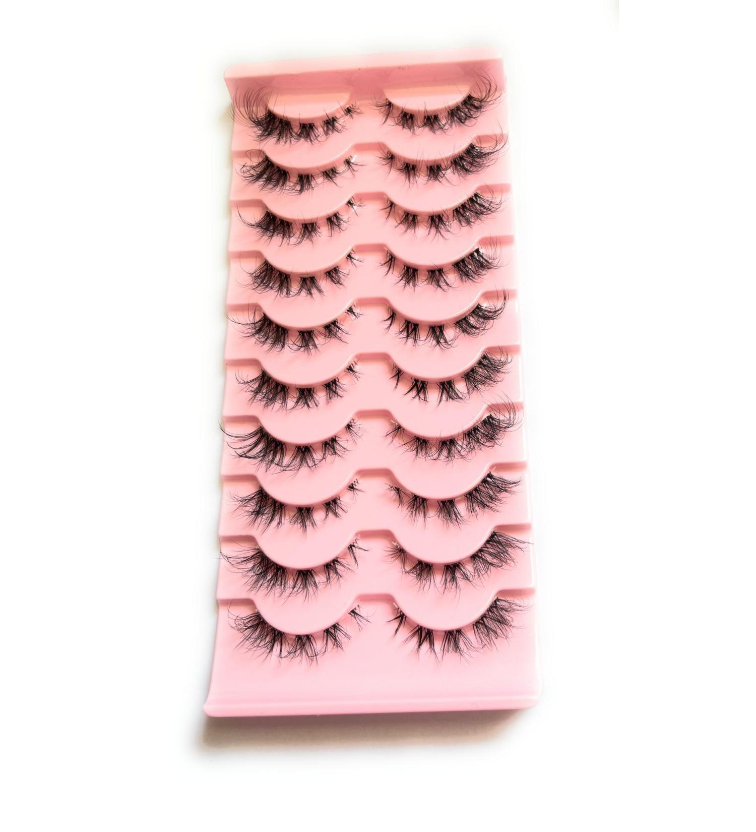 10 pairs Cats eye lashes Faux Mink False Eye Lashes D-Curl Fluffy and Wispy Ultra Soft Premium Sweat and Water Resistant Feather Light Enhancing Beauty and Confidence (5D-A11) - Buy Online on GoSupps.com