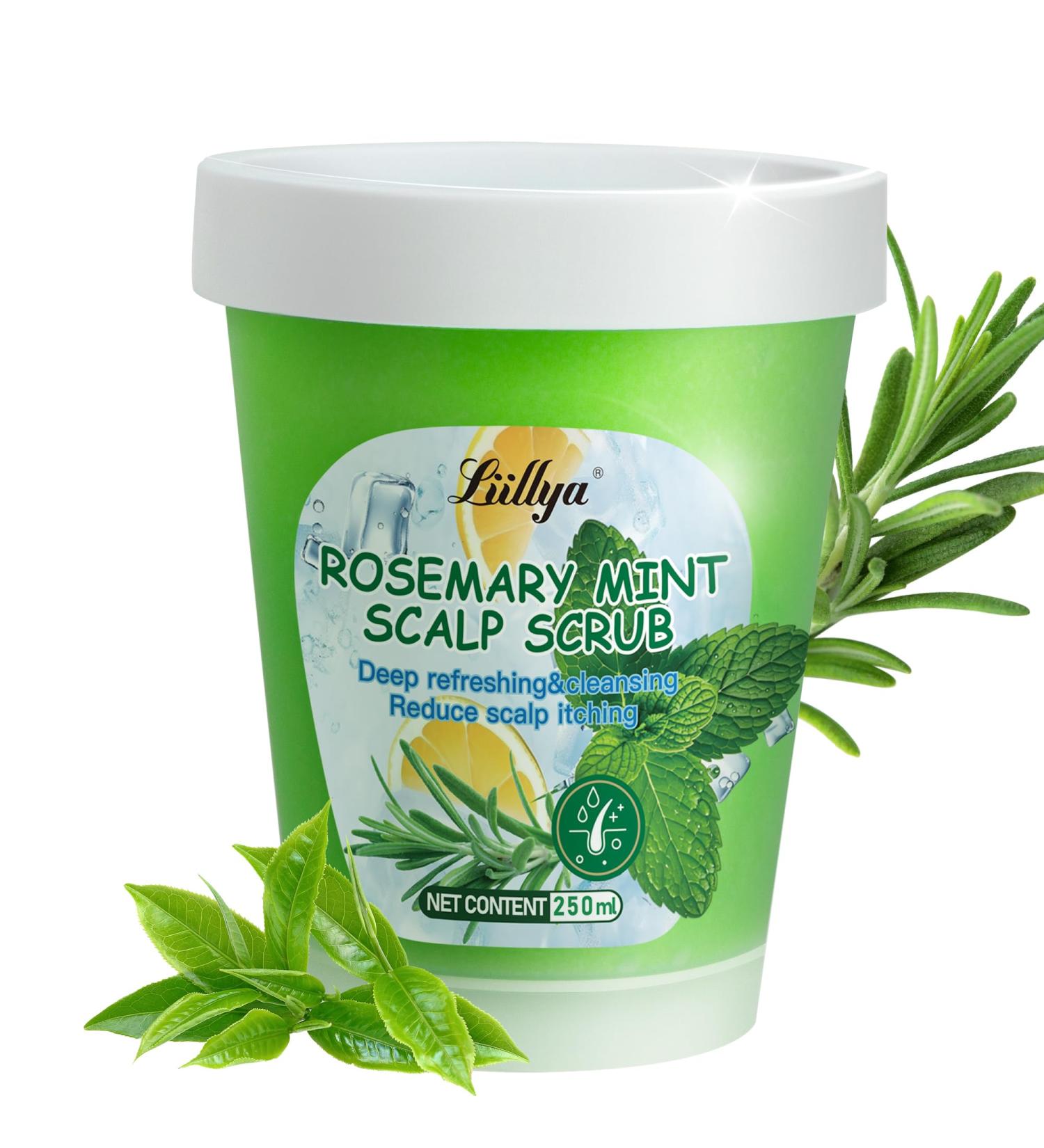 Gommage Cuir Chevelu au Romarin & Menthe Pousse Cheveux Shampoing Antipelliculaire 2-en-1 Exfoliant Shampoing Clarifiant Anti-d mangeaisons Cheveux Gras & Chute Scalp Scrub 250ml - Buy Online on GoSupps.com