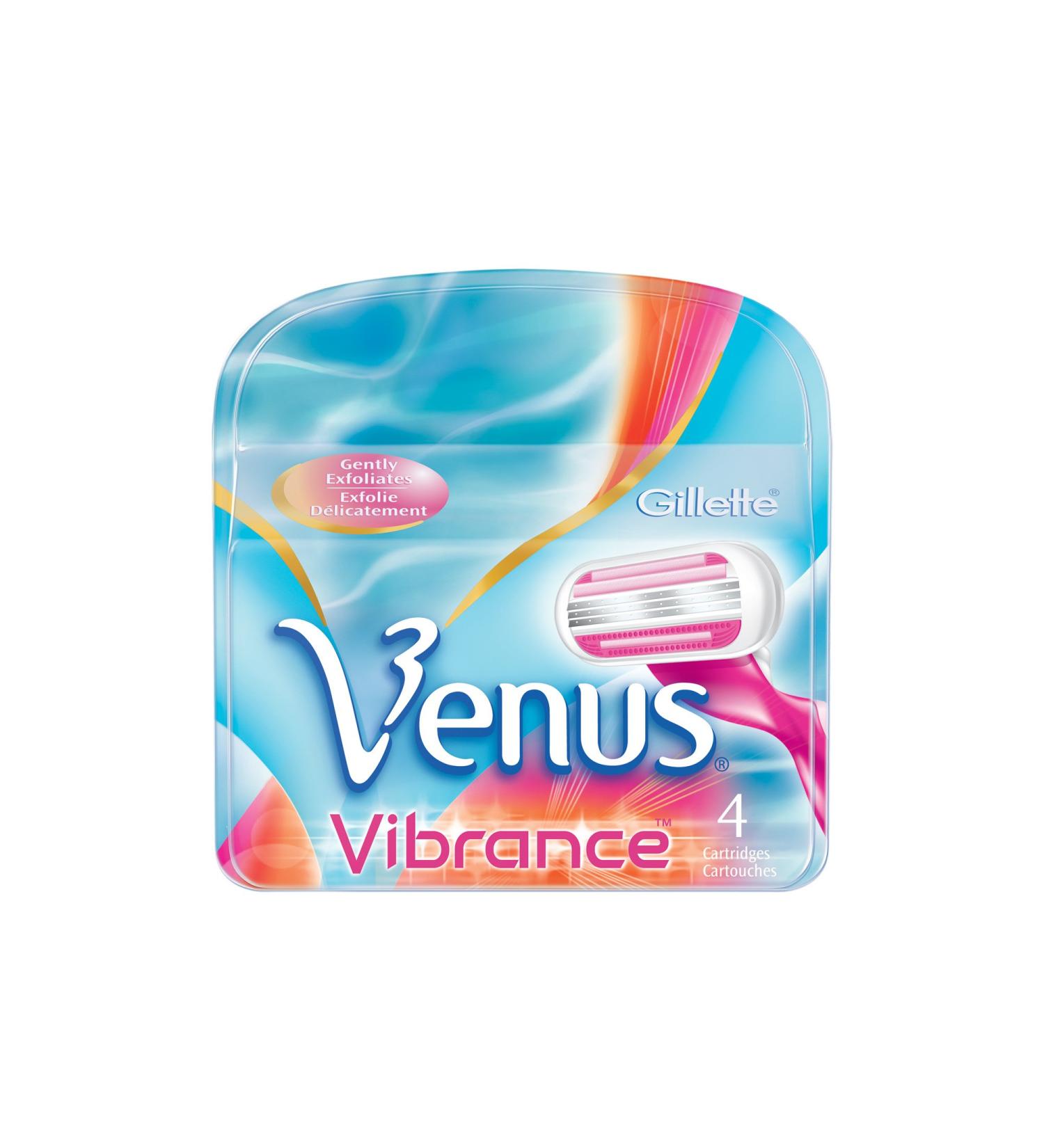 Gillette Venus Vibrance Womens Razor Refill Cartridges, 4 Count
