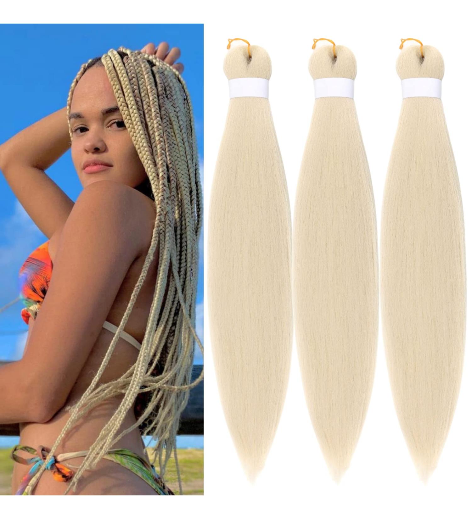 26 Blonde Pre-Stretched Braiding Hair Box Braids Extension Pack - Kanekalon Human Hair (3 Pack) - Buy Online on GoSupps.com