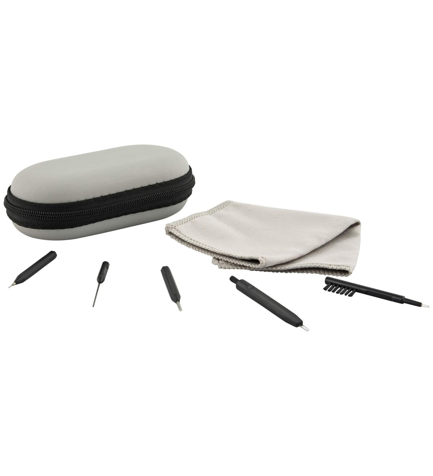 Hearing Aid Cleaning Kit - 8 Piece Set with Vent Cleaner, Steel Pick, Screw Driver, Brush, Wax Loop, Microfiber Cloth, and Carrying Case - Buy Online on GoSupps.com