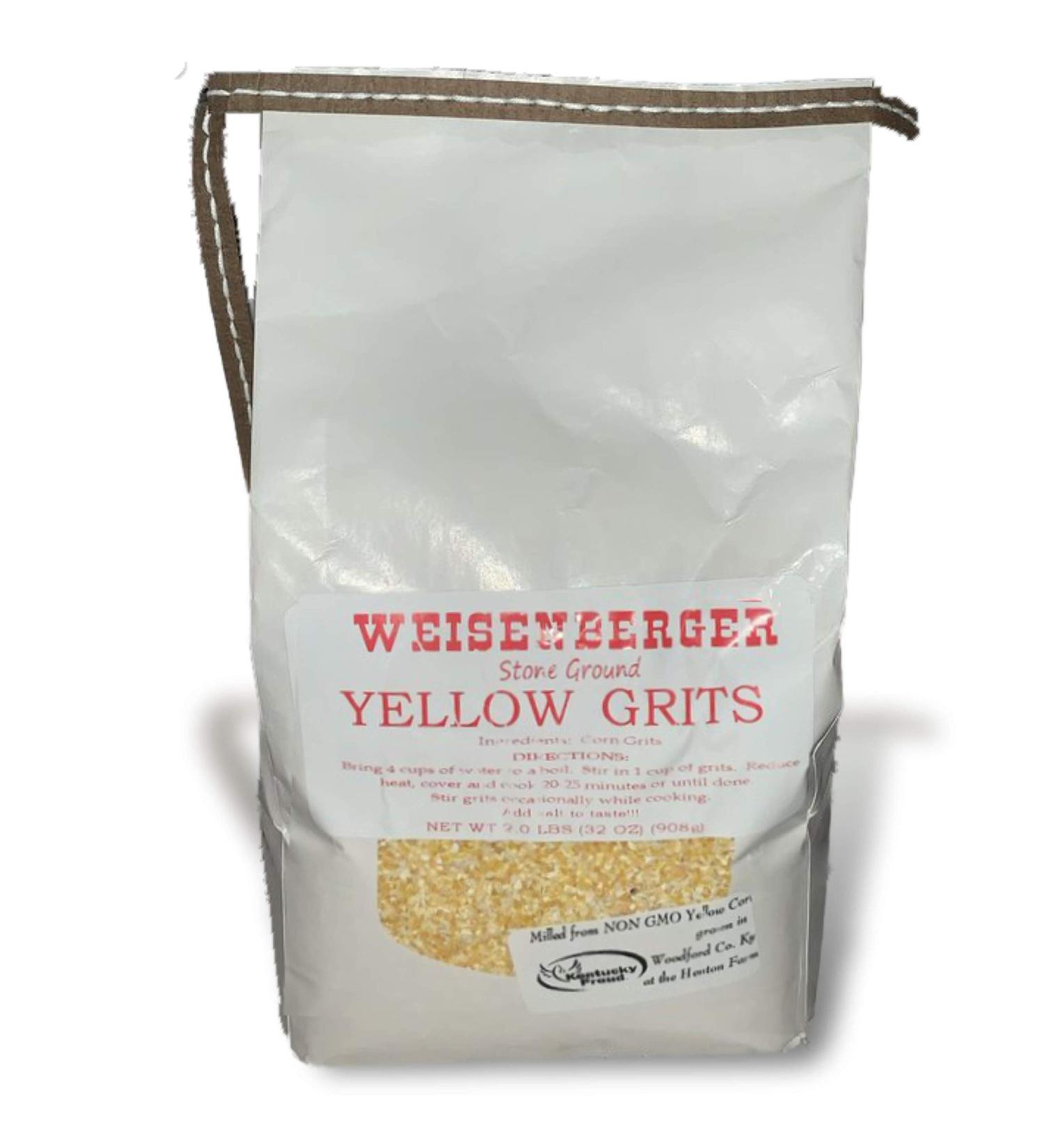 Weisenberger Stone Ground Yellow Grits - Authentic Southern Style Corn Grits - Non GMO Course Ground Cornmeal - 2 lb - Buy Online on GoSupps.com
