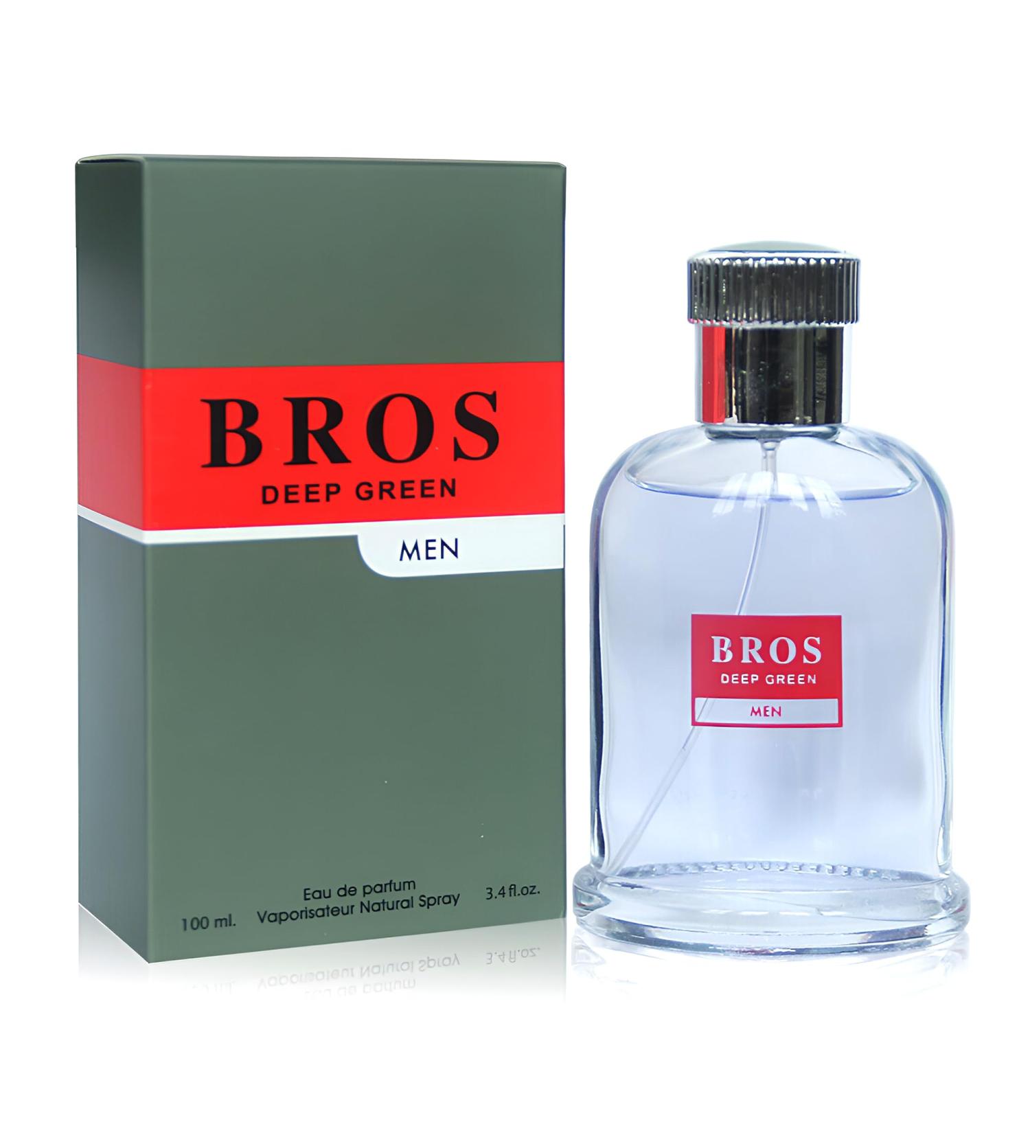 Bros Deep Green Sensual Woody Fragrance for Men | Long Lasting Cologne Aromatic Scent Eau de Parfum Natural Spray - Great Holiday Gift 3.4 Fl Oz/100 Ml - Buy Online on GoSupps.com