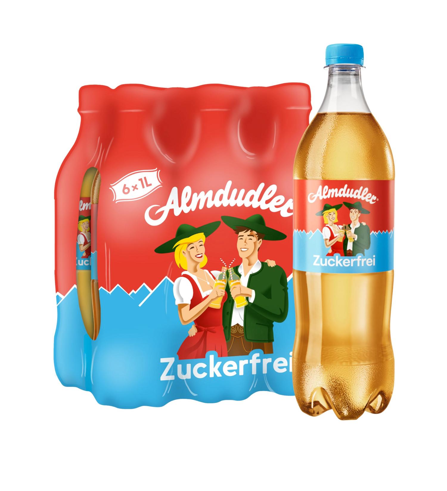 Buy Almdudler Sugar-Free Alpine Herb Lime (6 x 1L) - Authentic Herbal Taste Low-Calorie Refreshment - Buy Online on GoSupps.com