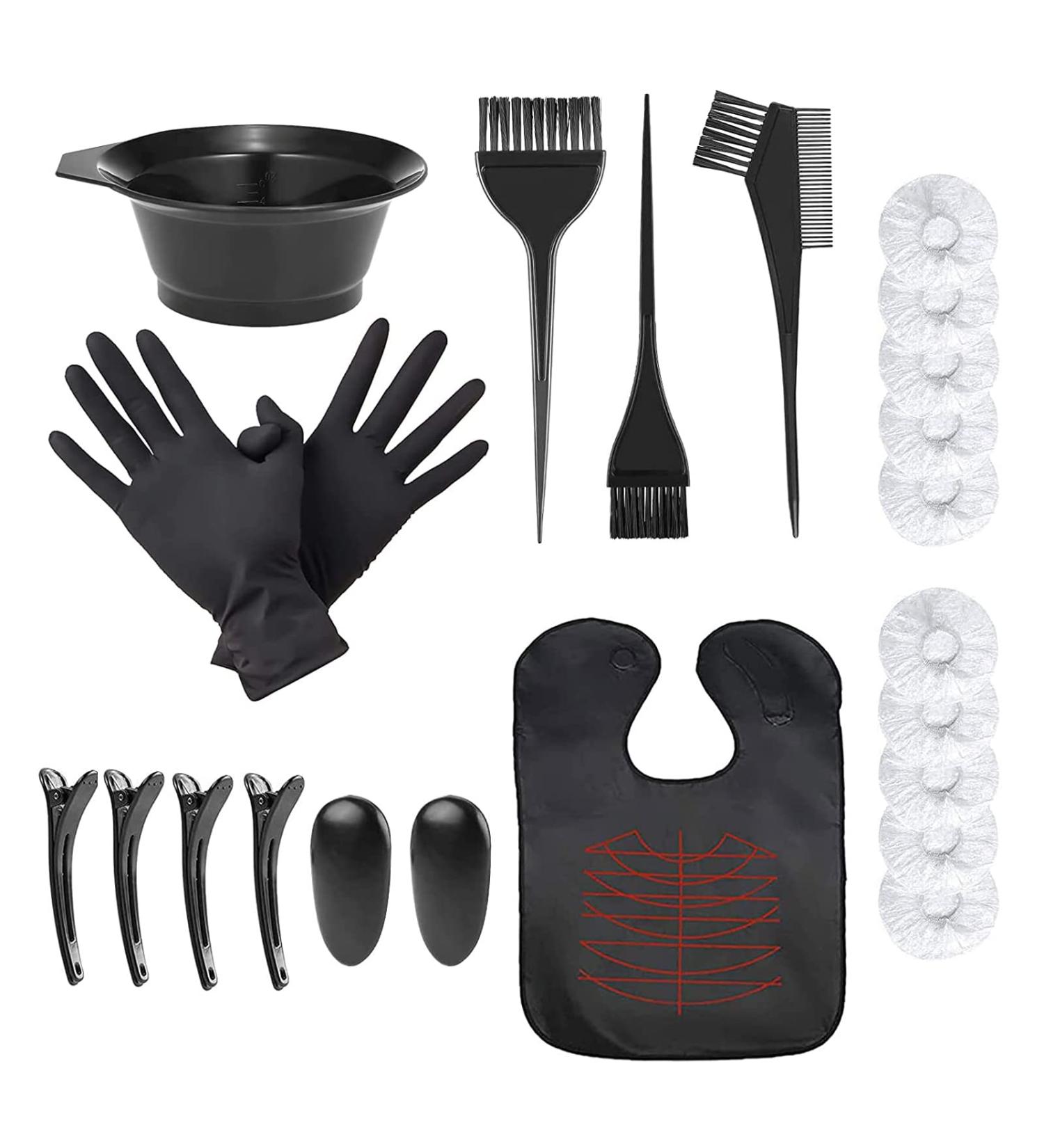 JUNMOXIAO 22pcs Hair Dye Coloring Kit - Brush, Bowl, Gloves, Cape & More - Buy Online on GoSupps.com
