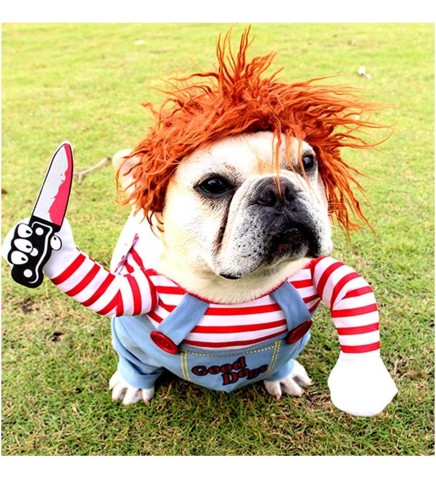 Dog Awful Costume Dog Cat Cosplay Halloween Suit Clothes Costume Funny Deadly Doll Dog Pet Costume Clothes Hats Dog Party Dress Up Accessories (Medium) - Buy Online on GoSupps.com