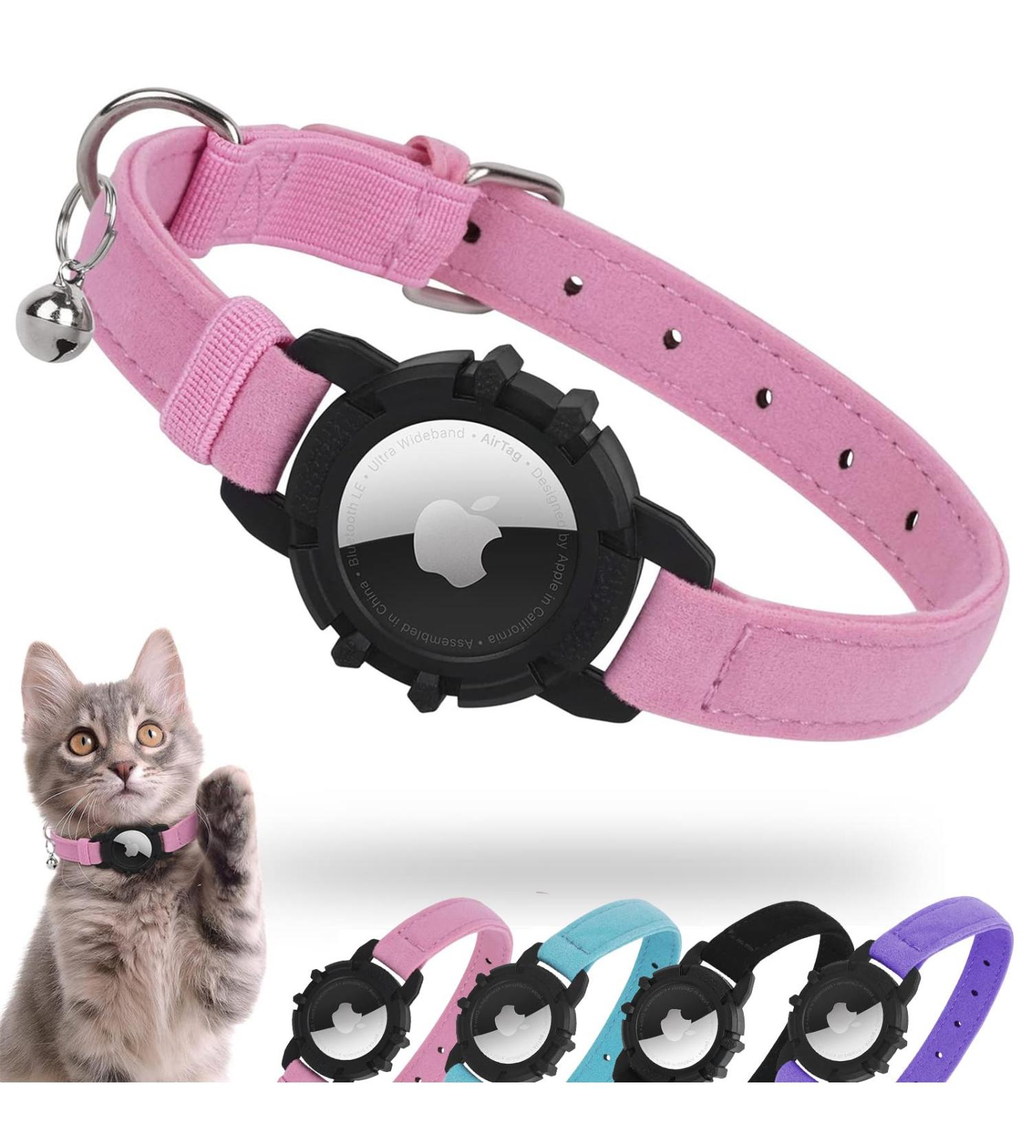 Apple AirTag Cat Neck Band - Light Tracker for Kittens & Puppies 7-9 inch (Rose) | Secure Your Pet! - Buy Online on GoSupps.com
