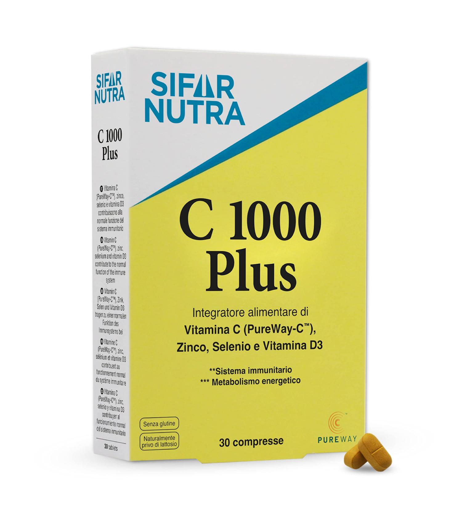 Sifar Nutra C 1000 Plus | vitamine C (PureWay-C) D3 zinc et s l nium |bioflavono des d agrumes |antioxydant | compl ment syst me immunitaire | posologie et absorption lev es | 30 comprim s - Buy Online on GoSupps.com