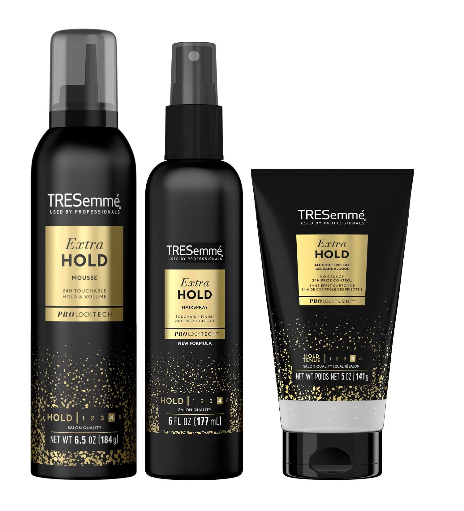 TRESemm Extra Hold Hair Care Bundle Hair Mousse Non-Aerosol Hairspray and Alcohol-Free Gel Anti-Humidity Anti-Frizz Hair Products (3 Piece Set) - Buy Online on GoSupps.com