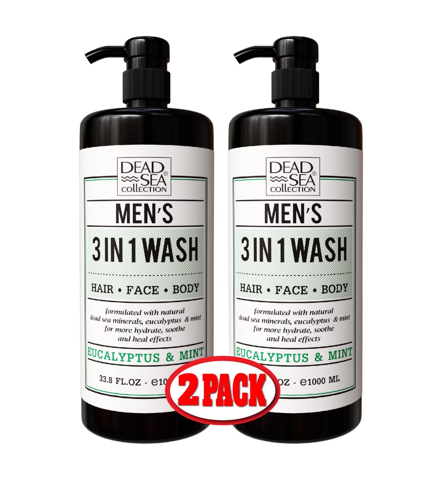 Dead Sea Collection Men's Eucalyptus 3-in-1 Body Wash - Pack of 2 (33.8 Fl. Oz. Each) - Buy Online on GoSupps.com
