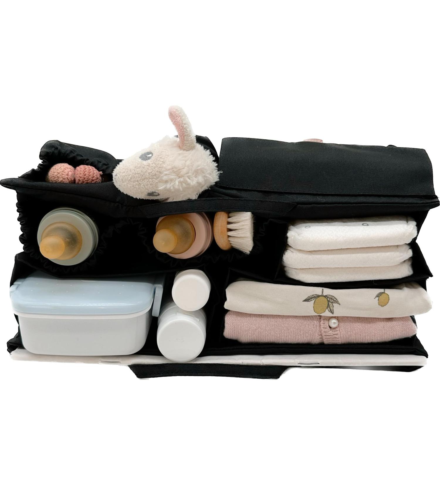 Lilibell Classic Black Diaper Bag - Stylish & Functional Baby Bag Water-Repellent Washable Organizer for Moms & Dads - Buy Online on GoSupps.com