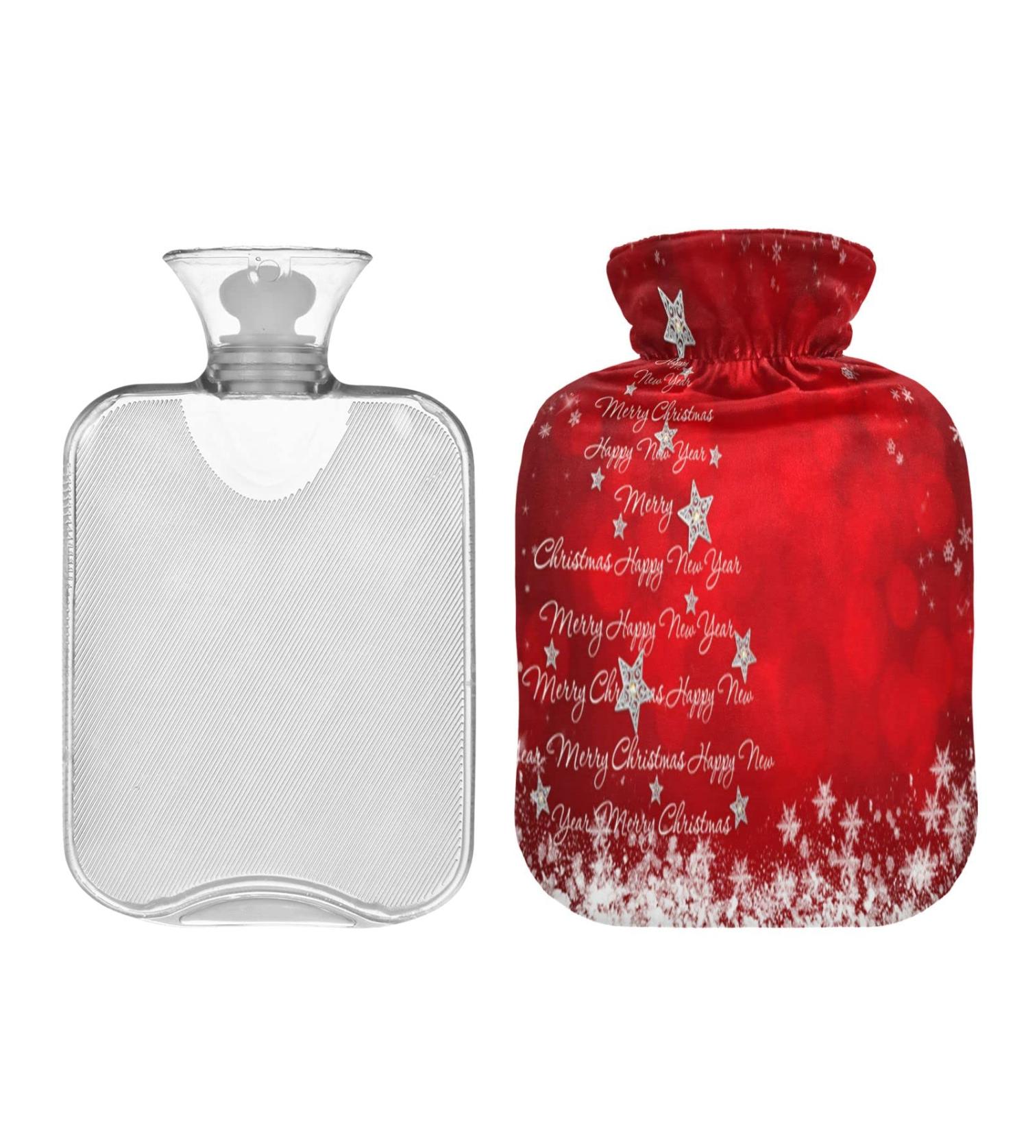 KCL Deci 2L Hot Water Bottle with Cover Christmas Tree Snowflake & Star Designs Ideal for Foot Warmer & Pain Relief Hot and Cold Therapy - Buy Online on GoSupps.com
