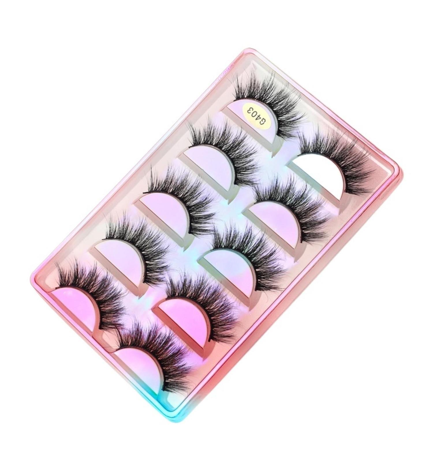 UAMOU 10 Styles 2/5/10/20/30/50/100 Boxes 3D Mink Lashes 5 Pairs Natural Individual Mink False Eye Lashes Make Up Kit Cilios Cheerfully (Color : G403 Size : 2 BOXES (10 pairs)) - Buy Online on GoSupps.com