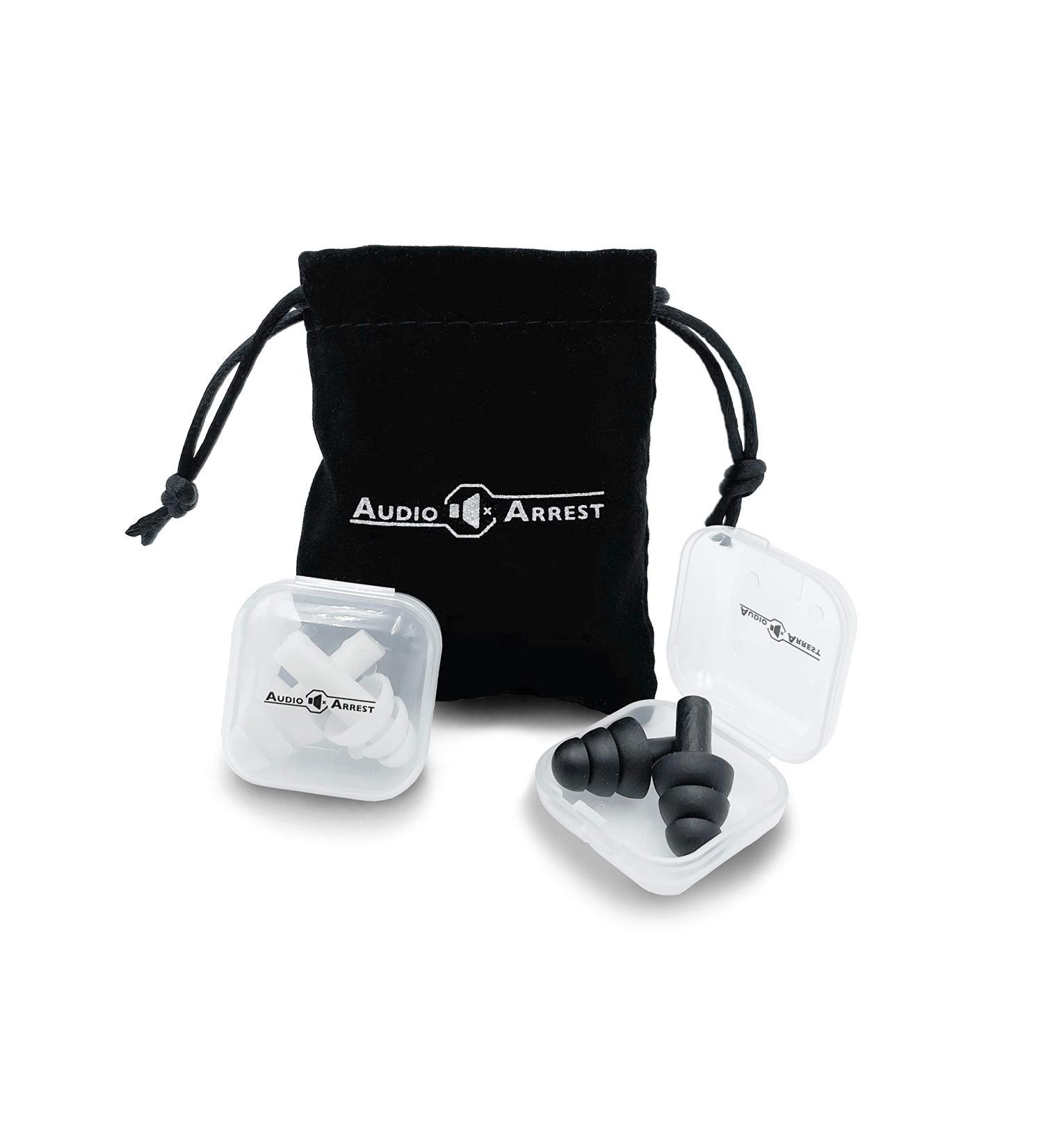 AudioArrest Reusable Silicone Earplugs with Travel Bag - Noise Reduction for Sleep, Swimming, Concerts, Shooting - 2 Pairs with Bonus Velvet Bag - Waterproof & Comfortable - Buy Online on GoSupps.com