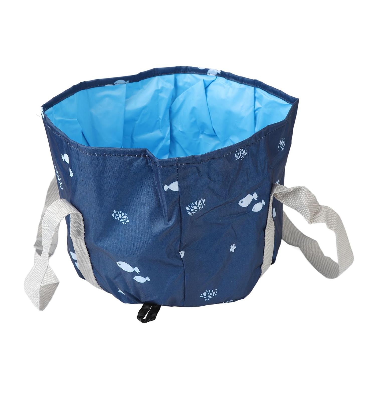 Portable Waterproof Collapsible Foot Bath Tub High Temperature Resistance Multi Purpose with Water Based Printing Sturdy Handle for Travel Picnic Camping (Navy Whale) - Buy Online on GoSupps.com