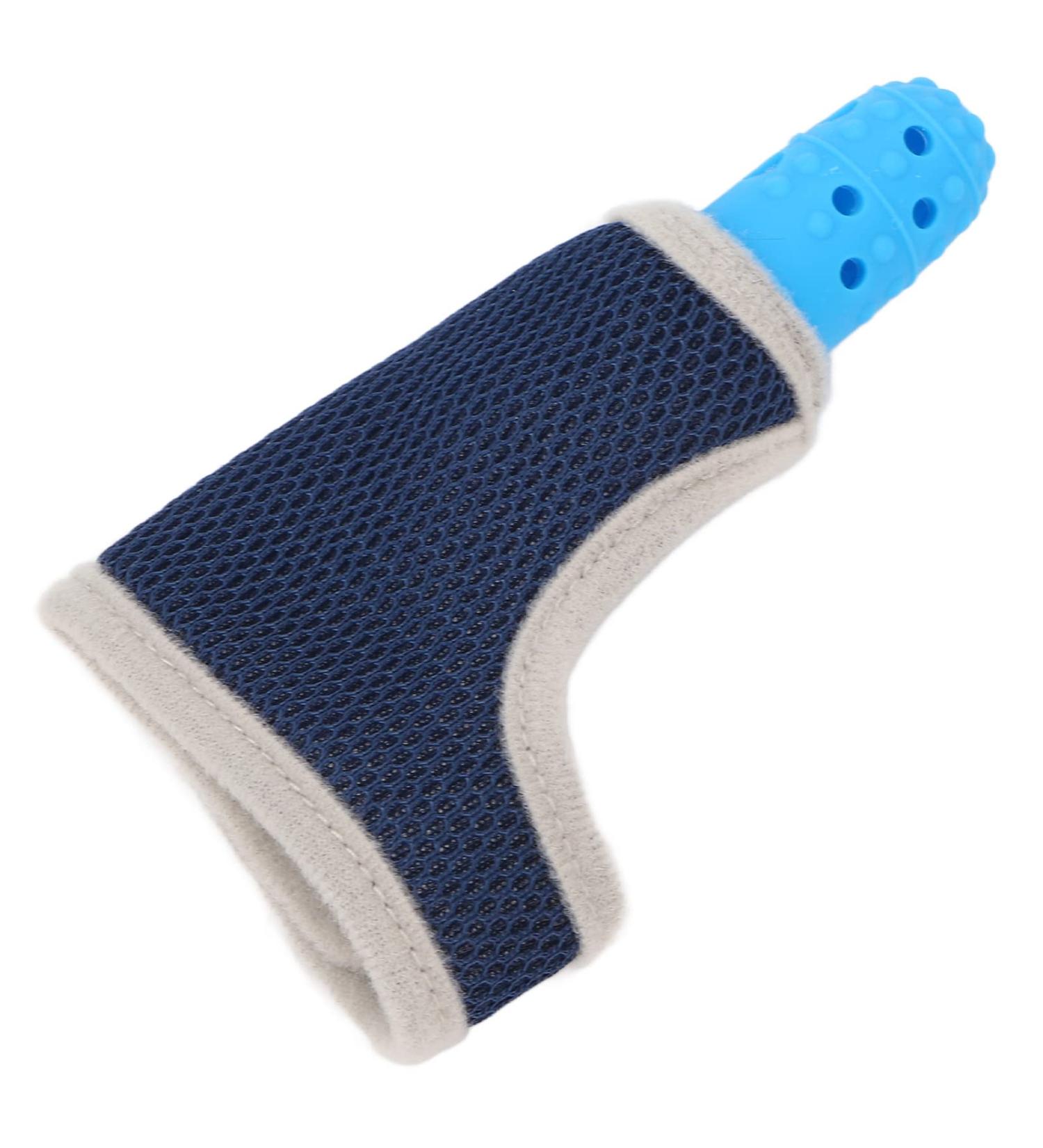 Silicone Teether Finger Guard & Wrist Band for Baby - Blue | Toddler Finger Sucking Stop Guard - Buy Online on GoSupps.com