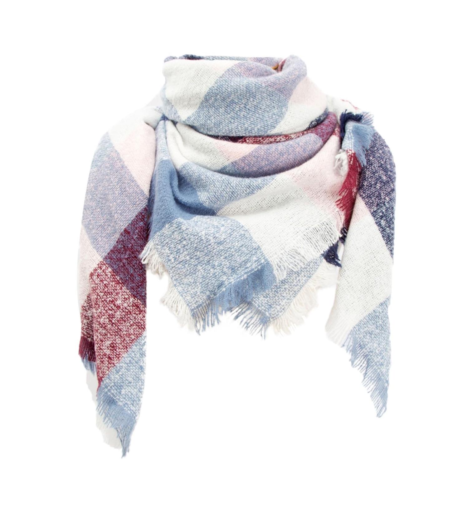 Soft Cashmere Triangle Scarf for Women | Warm Blue Winter Scarf - Cozy Cold Weather Accessories - Buy Online on GoSupps.com