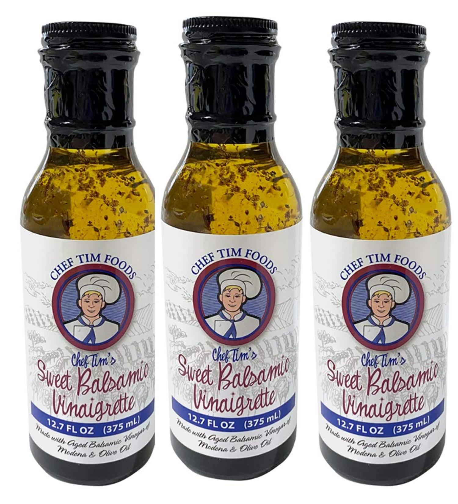 Chef Tim's Sweet Balsamic Vinaigrette 12.7 oz. (Pack of 3) - Salad Dressing & Marinade | No Refrigeration Needed - Buy Online on GoSupps.com