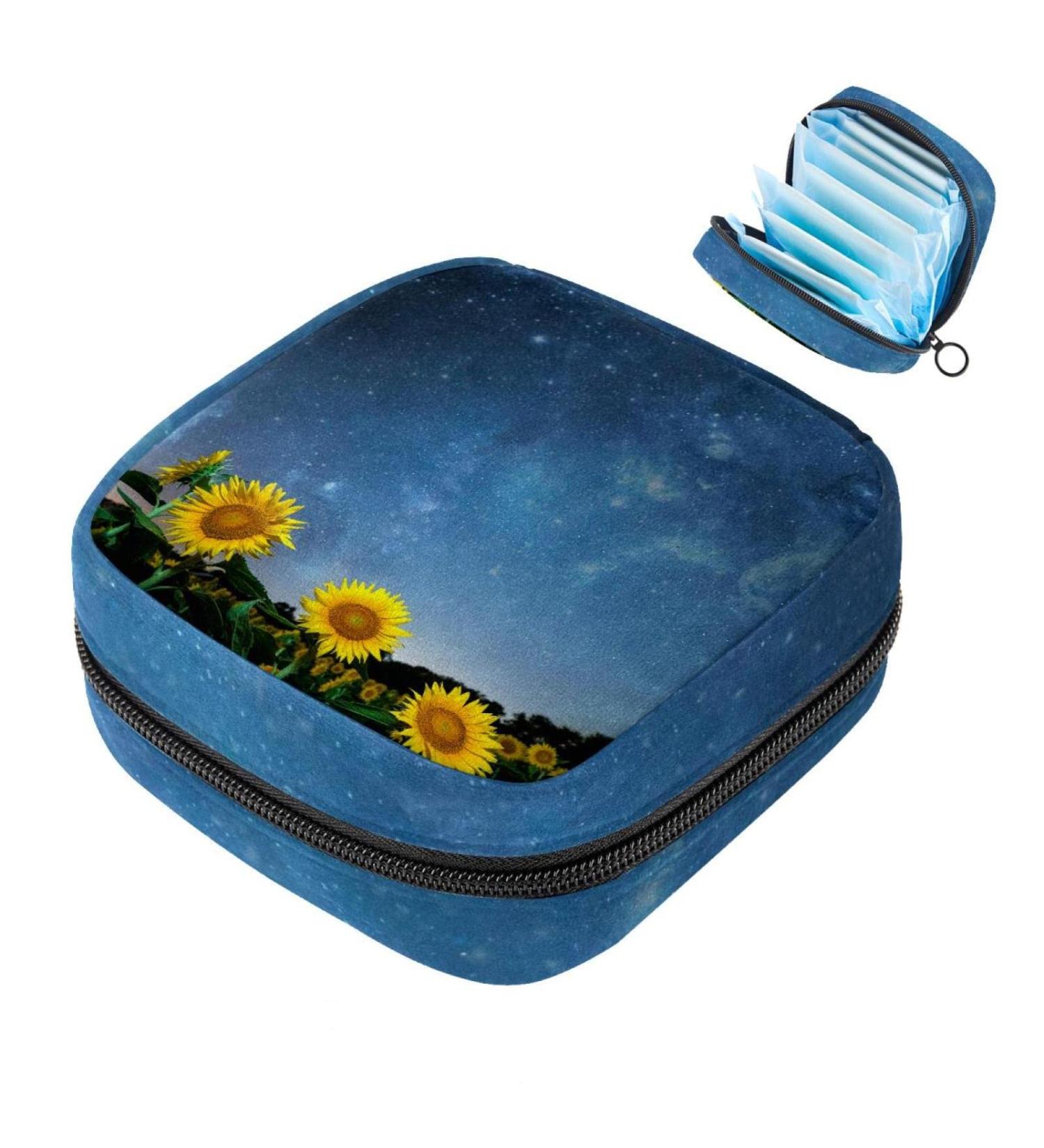 Women s Travel Storage Bag for Menstrual Cups & Makeup - Galaxy Sunflower Organizer with Big Capacity - Buy Online on GoSupps.com