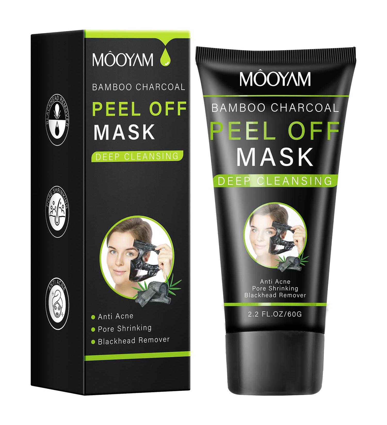 Bamboo Charcoal Peel Off Mask Blackhead Remover Peel Off Mask Charcoal Face Masks for Deep Cleansing Blackhead Peel Off Mask for Smooth & Clear Skin Black Peel Off Face Mask Charcoal Face Mask - Buy Online on GoSupps.com