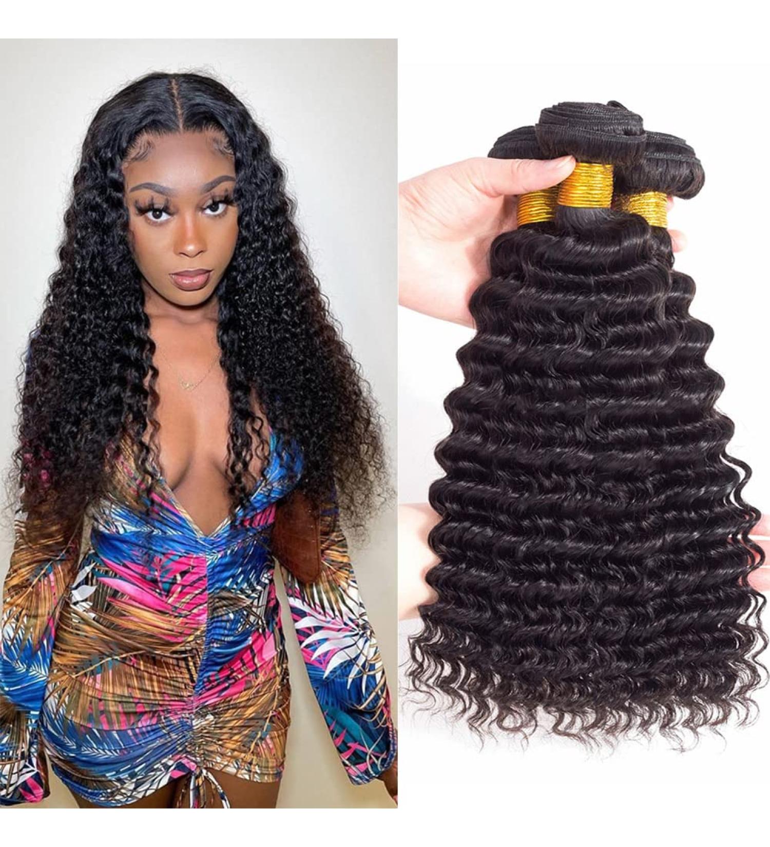 12A Grade Brazilian Virgin Hair - Pineapple Deep Wave 3 Bundles (20, 22, 24 inch) - Unprocessed Remy Hair - Buy Online on GoSupps.com