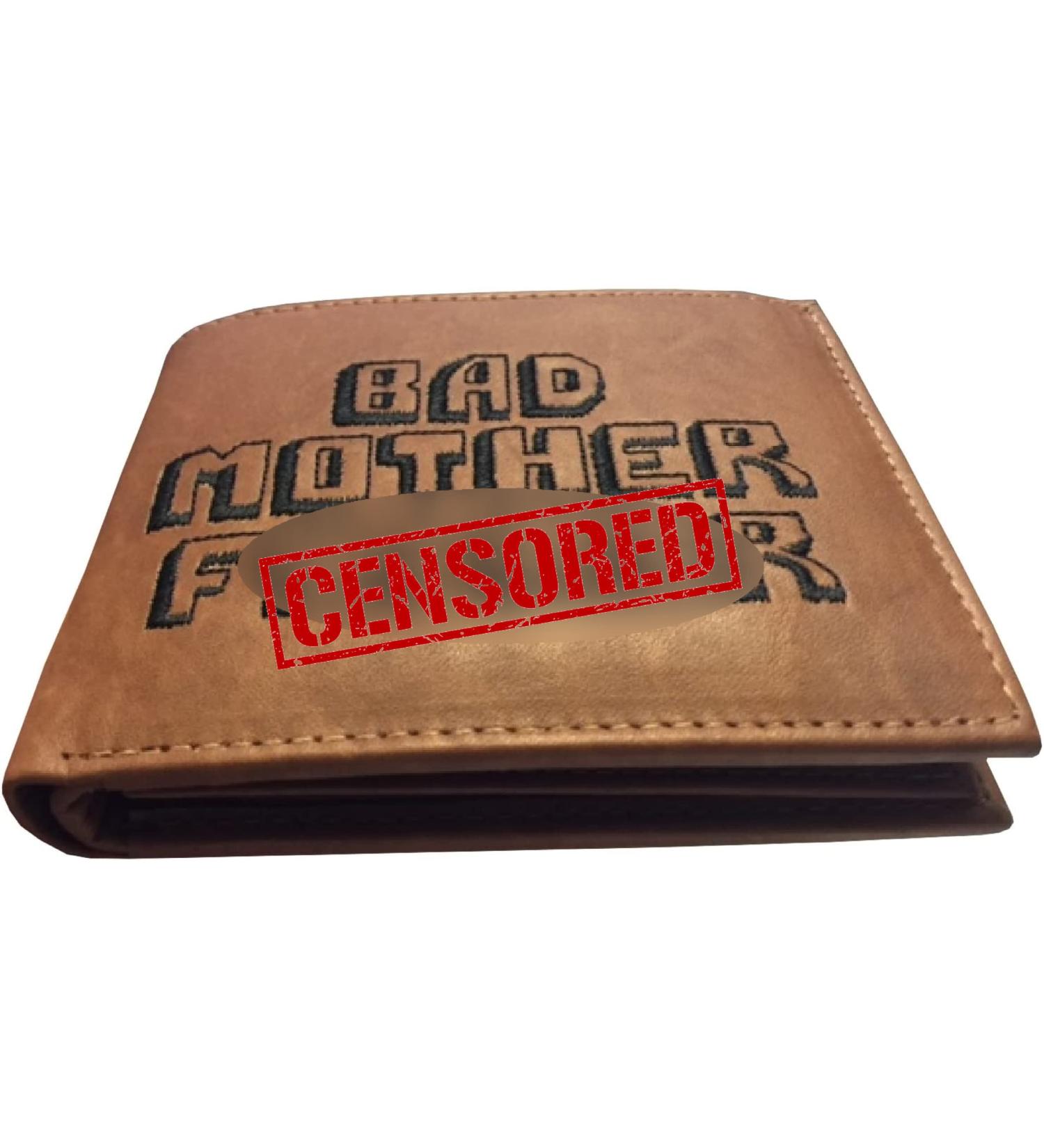 BMF Men's Original Bi-fold Embroidered Brown Genuine Leather Wallet - Tall Version in Brown - Buy Online on GoSupps.com