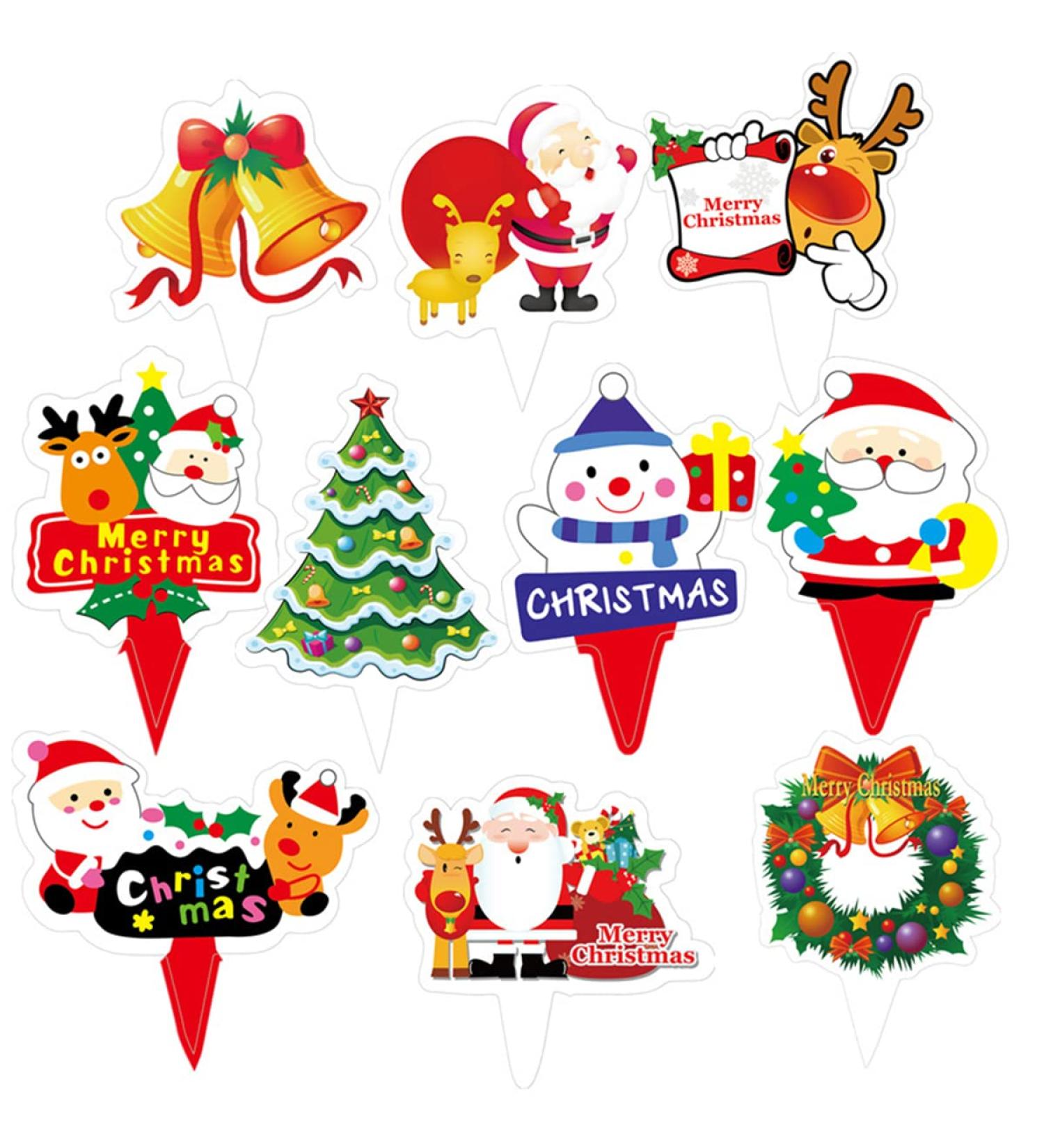 GULELAYAR 50/500 Pieces Christmas Cupcake Toppers Cute Cake Decorations Snowman Santa Claus Reindeer Elf Bells Cake Toppers Picks for Christmas Cake Decor Party Holiday Supplies Favors (500 Pieces) - Buy Online on GoSupps.com