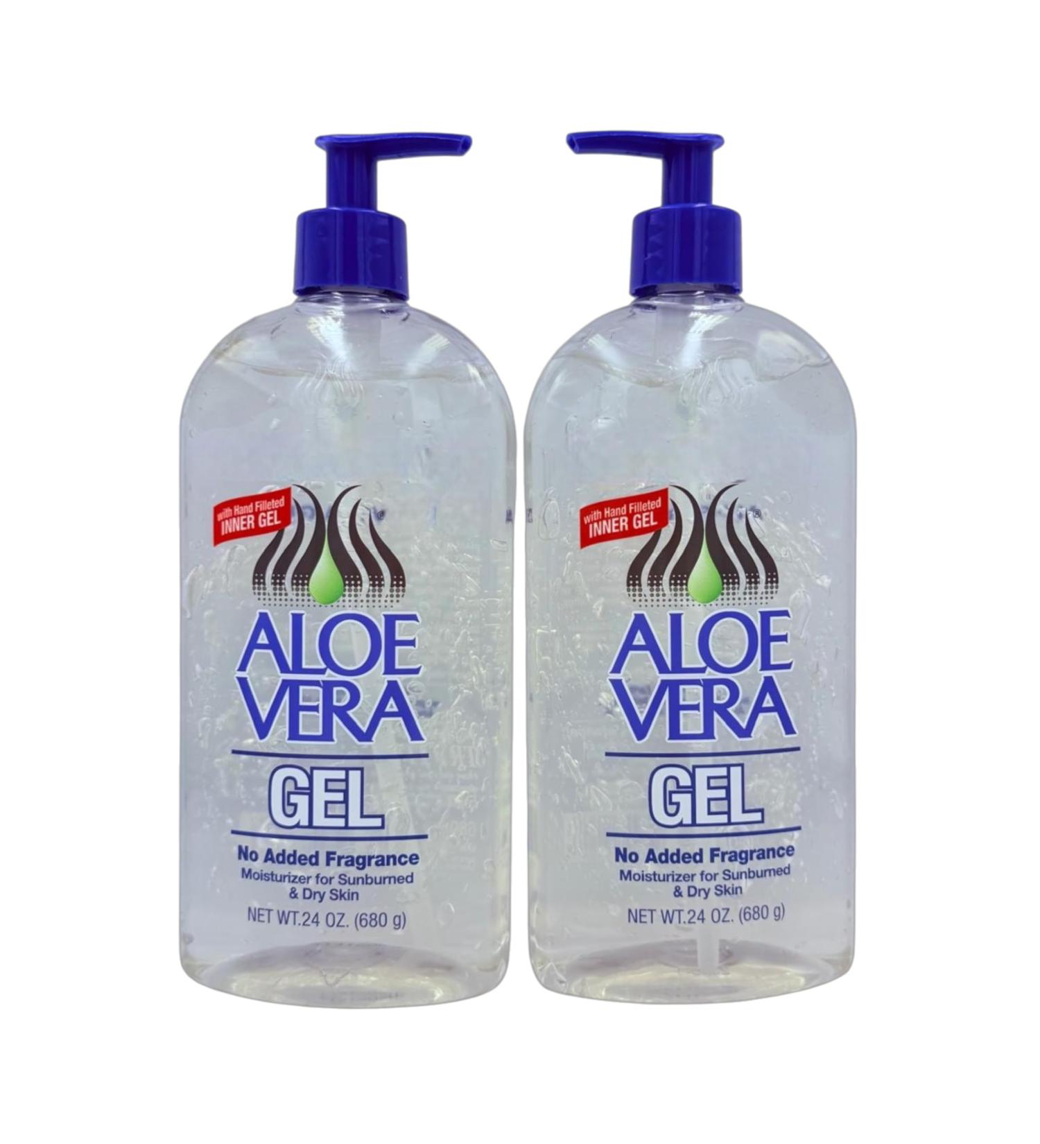 Aloe Vera Gel (24 oz) pack 2 Pure Stabilized Aloe Vera Gel for Face Hair & Body Soothing Sunburn Relief Hydration & Skin Repair No Added Colors or Fragrances. - Buy Online on GoSupps.com