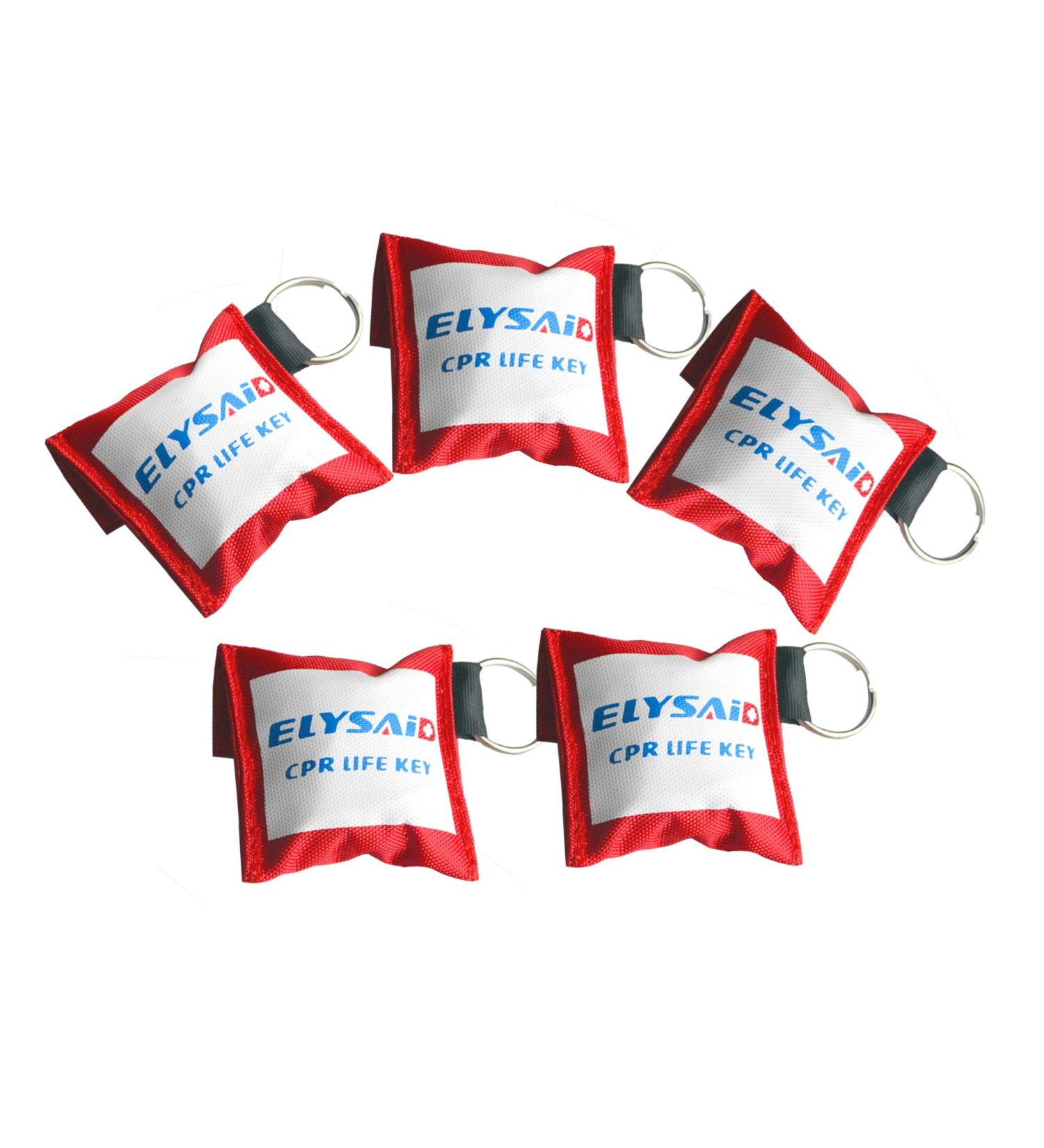 elysaid CPR Keychain Transparent Disposable Vavel Training Mask & Transparent Gloves