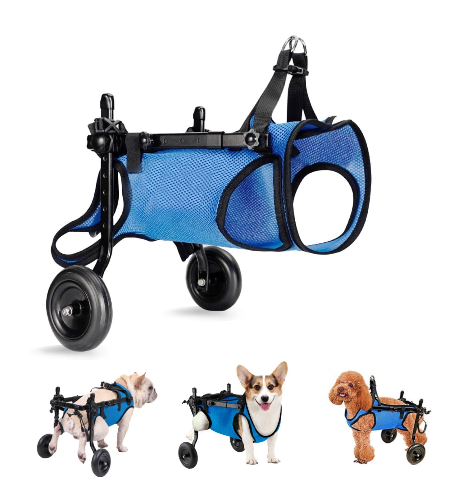 Dog Wheelchair for Back Legs Adjustable Dog Wheelchairs with 2 Wheels Pet Doggy Wheelchairs with Disabled Hind Legs for Hip Support Dog Wheelchair Cart for Small Pets Hind Limbs (S) - Buy Online on GoSupps.com