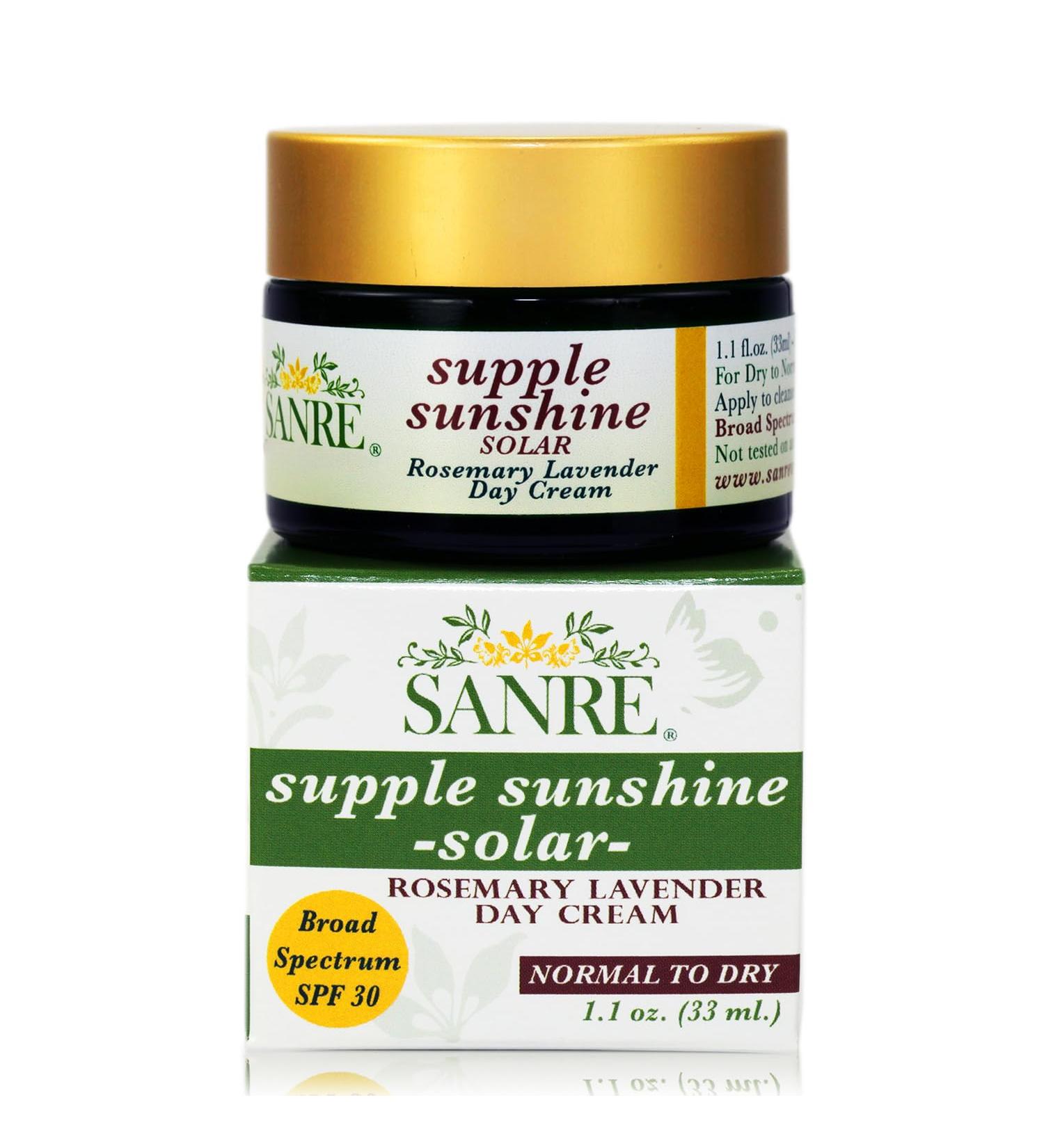 Supple Sunshine Organic Rosemary & Lavender Day Cream SPF 30 - Hydrating for Dry to Normal Skin - Buy Online on GoSupps.com