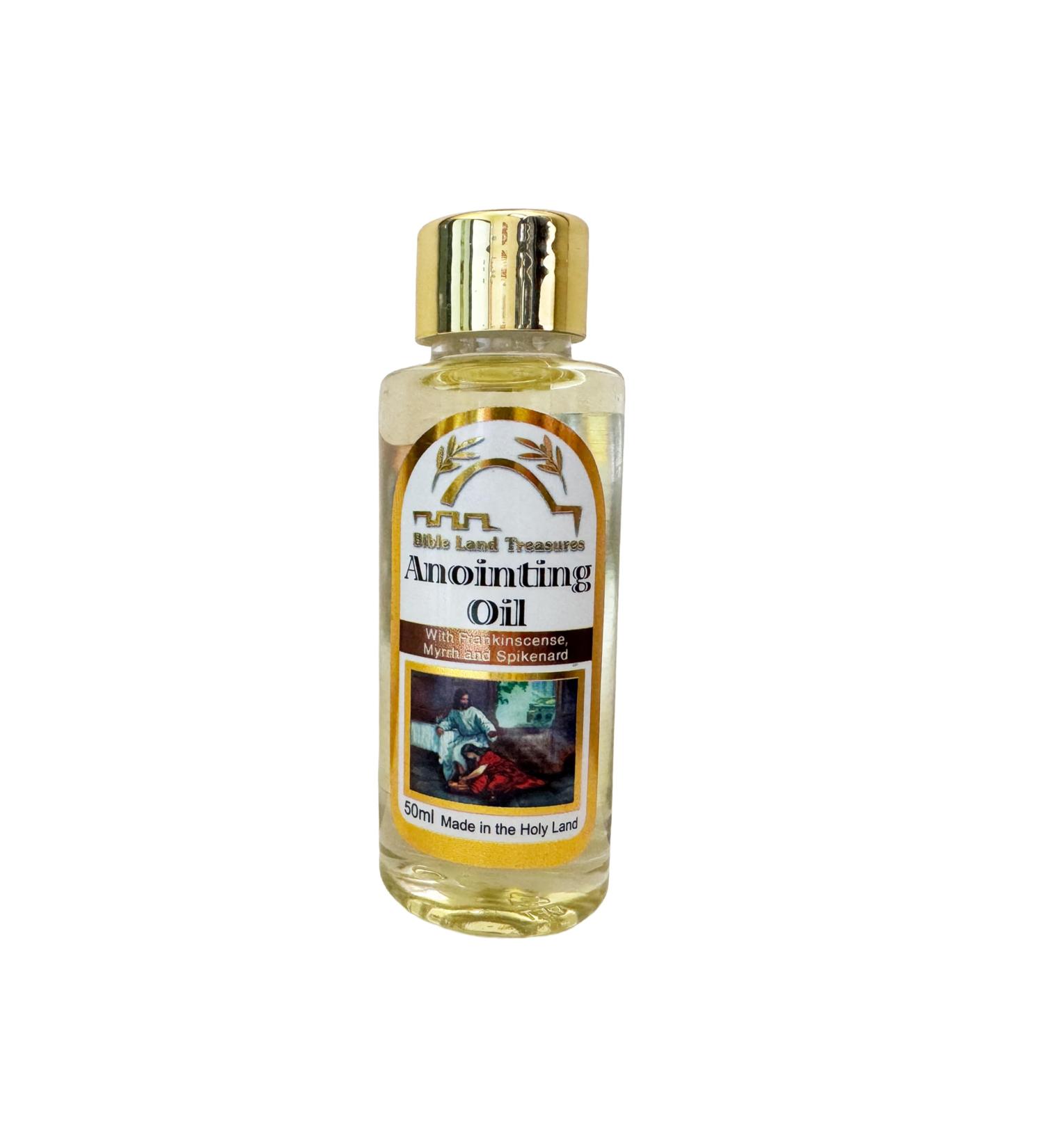 Bible Lands Treasure Jerusalem of Gold Anointing Oil 50ml/1.7fl.oz Myrrh Frankincense & Spikenard Blessed Holy Oil from Jerusalem Holy Land Spiritual Gift for Prayer & Anointing