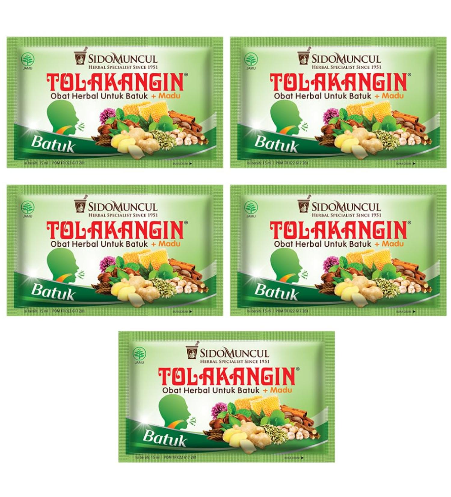 Tolak Angin Batuk 5 sachets de 15 ml Boisson au miel et aux herbes Produit original Sido Muncul