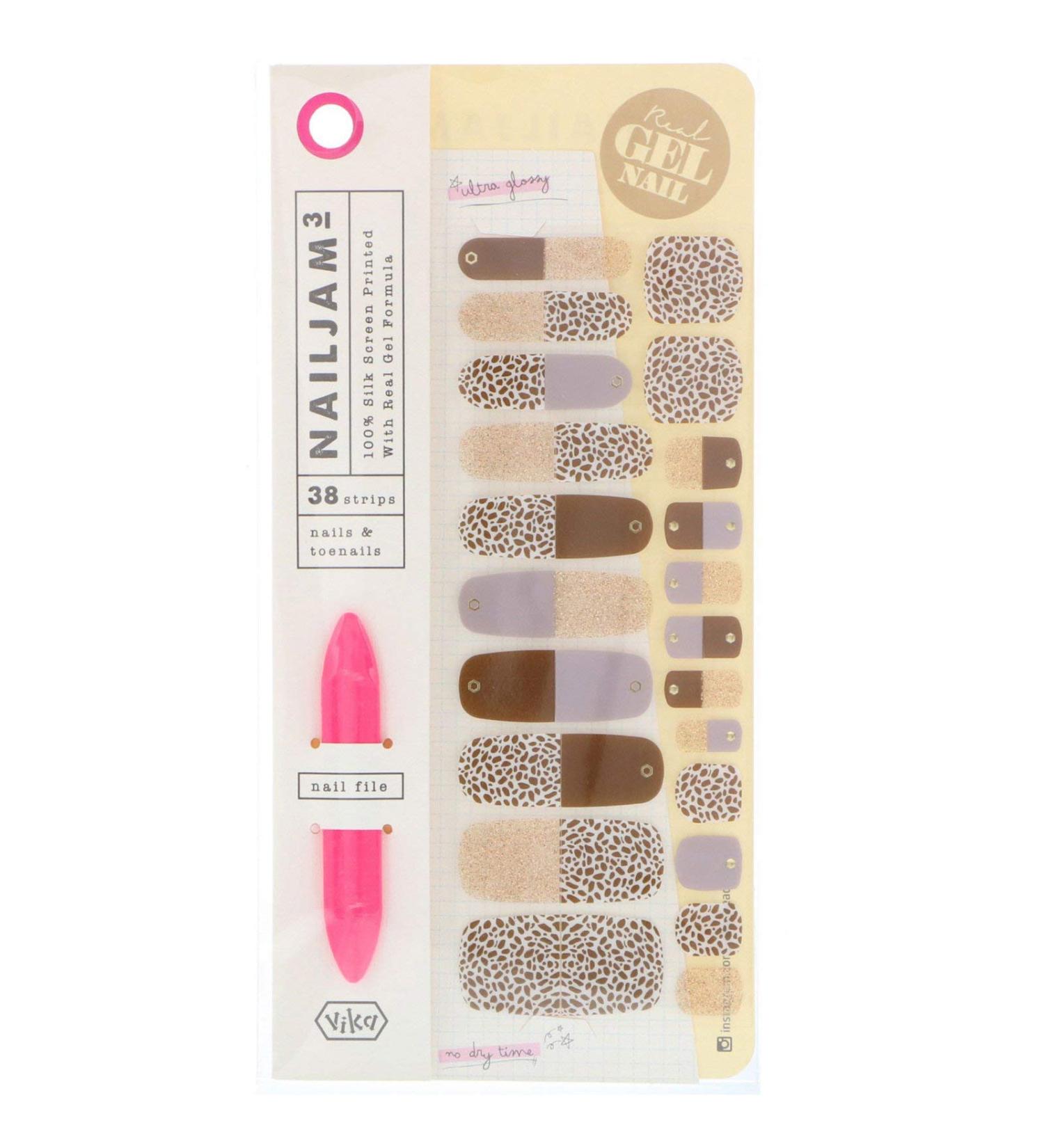 Vika Nailjam Nail Gel Strips For Nails & Toenails Lady Mode 38 Strips
