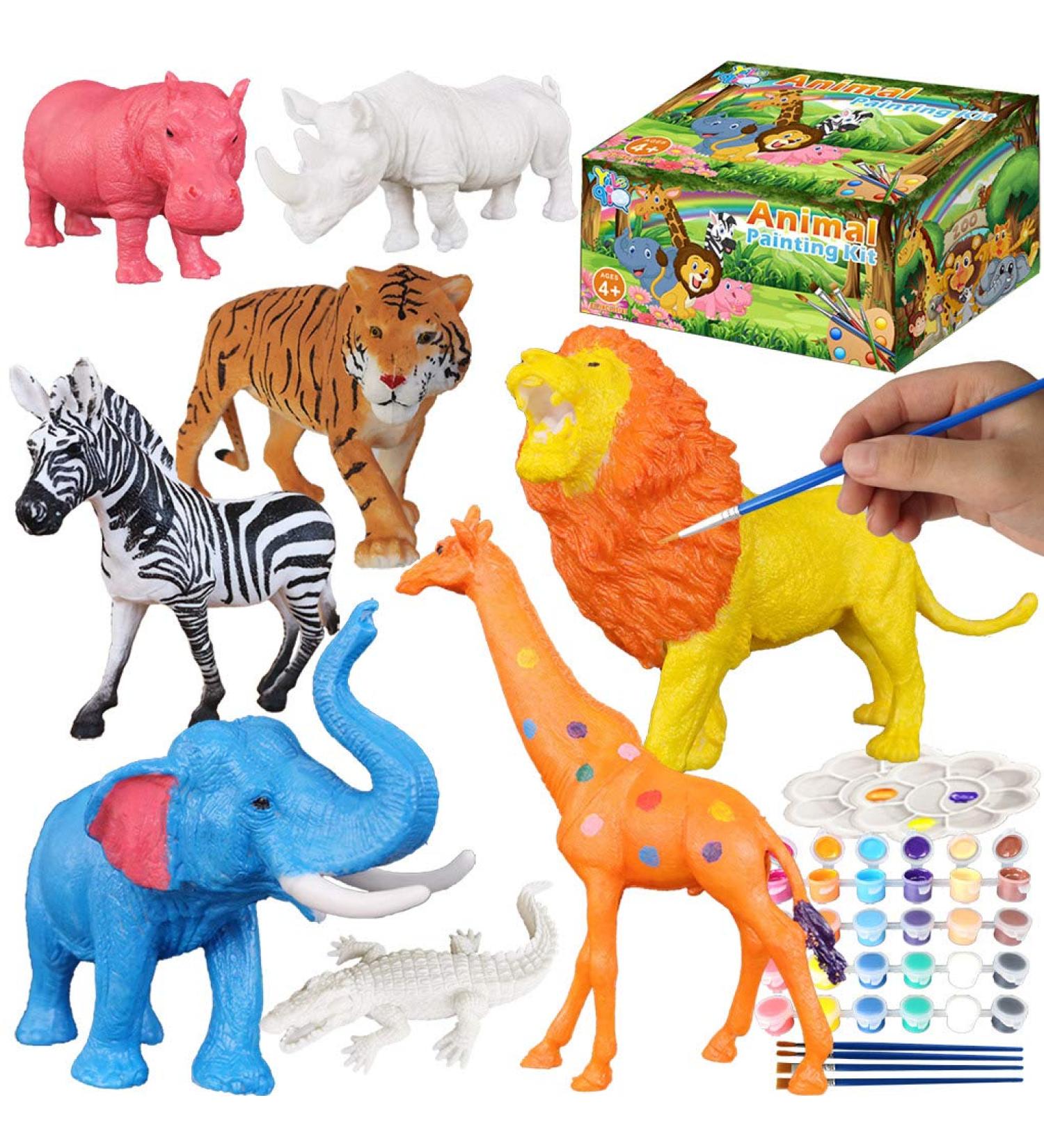 Yileqi Safari Animal Painting Kit for Kids - DIY Arts and Crafts Set for Boys and Girls Ages 4-8 - Jumbo Jungle Animal Toy Art Supplies - Perfect Gift for Kid Activities - Buy Online on GoSupps.com