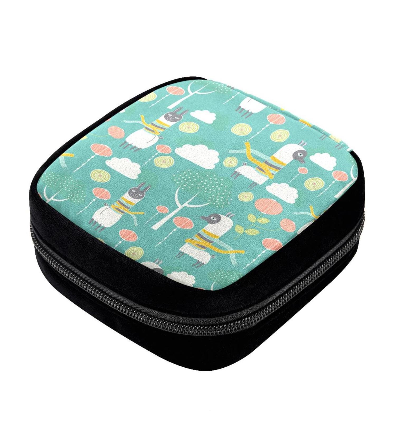 GIAPB Period Bag - Sanitary Napkin Storage & Makeup Pouch Alpaca Blue Color - Buy Online on GoSupps.com