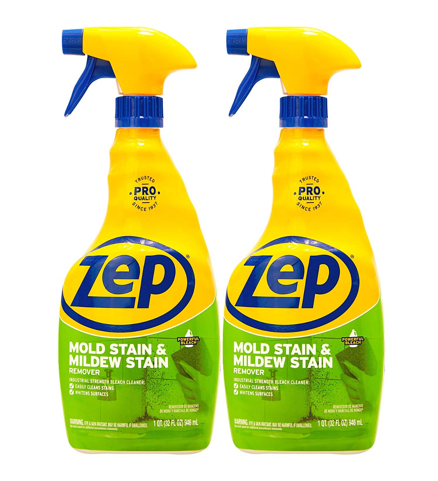 Zep Mold and Mildew Stain Remover 32oz (Pack of 2) - Professional Strength No Scrub Formula - Buy Online on GoSupps.com