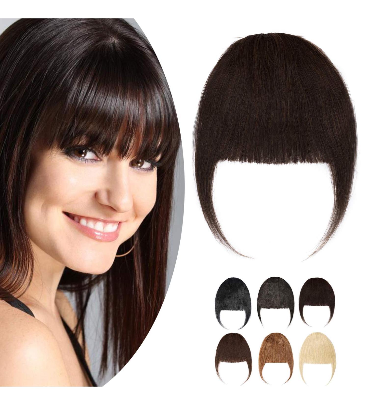 100% Remy Human Hair Clip-in Bangs | Natural Straight Fringe Hair Extensions - Buy Online on GoSupps.com