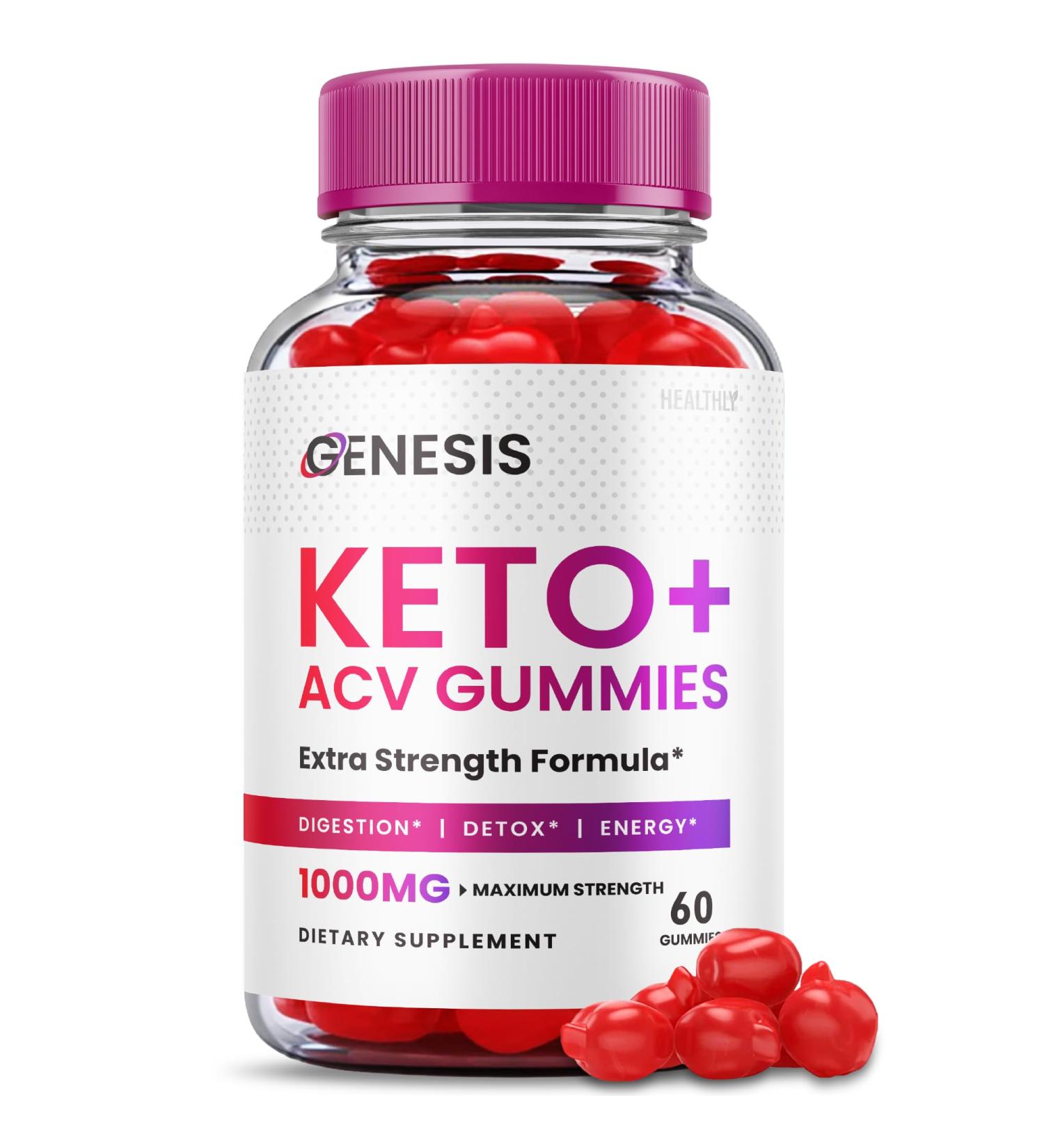 Genesis Keto ACV Gummies - Advanced Weight Loss Formula with Apple Cider Vinegar (60 Gummies) - Buy Online on GoSupps.com