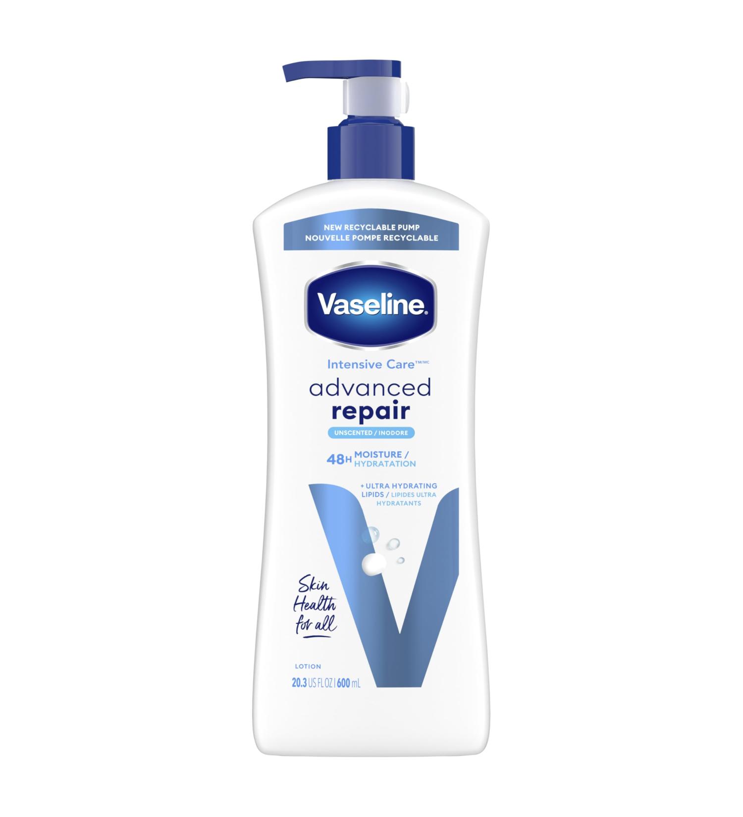 Vaseline Intensive Care Body Lotion Advanced Repair Unscented - Ultra-Hydrating Lipids for Extremely Dry Skin - 20.3 oz - International Shipping Available - Buy Online on GoSupps.com