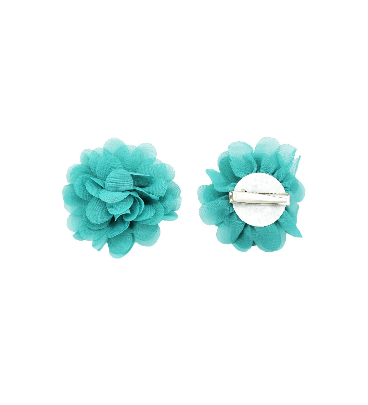 PrettyBoutique Girls Kids Women Chiffon Flower Hair Clip Alligator Clip Party Wedding (7cm Teal) - Buy Online on GoSupps.com