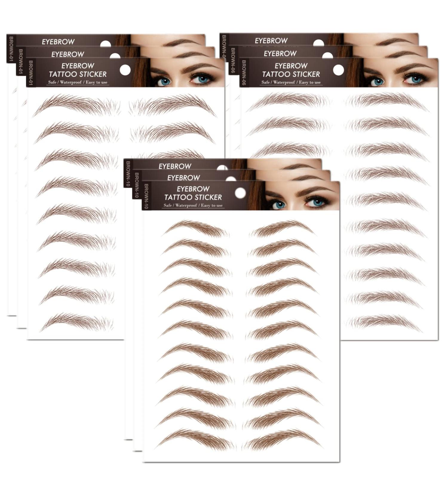 Jodie 9 Sheets 4D Hair-Like Eyebrow Tattoo | Peel Off Waterproof Transfers | Long Lasting & Natural | Temporary 90 Pair | Pack of 1 - Buy Online on GoSupps.com