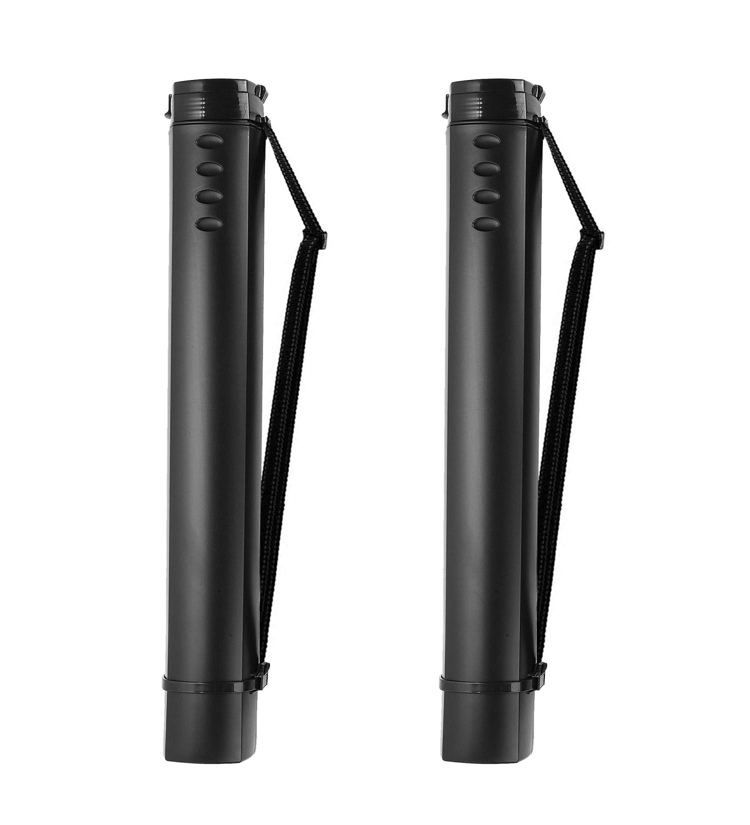 2-Pack Extendable Poster Tubes Expand from 24.5 to 40 with Shoulder Strap | Carry Documents Blueprints Drawings and Art | Black Portable Durable Round Storage Cases with Lids and Labels - Buy Online on GoSupps.com