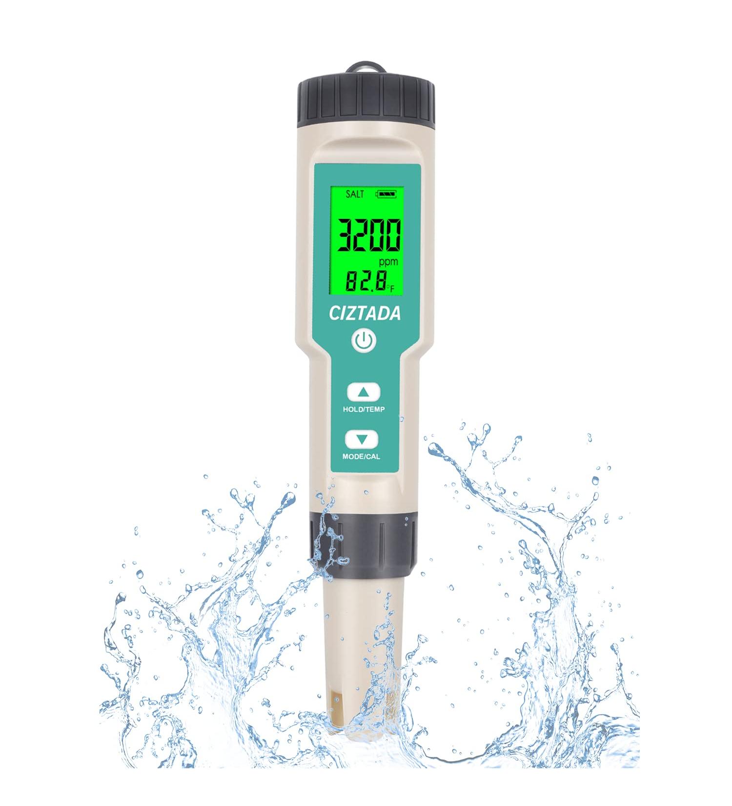 Digital Salinity Tester for Salt Water - Aquarium Salinity Meter | IP67 Waterproof | 0-200 PPT Large Range Multi-Parameter Tester for Seawater, Fish Tank, Hydroponics - Buy Online on GoSupps.com