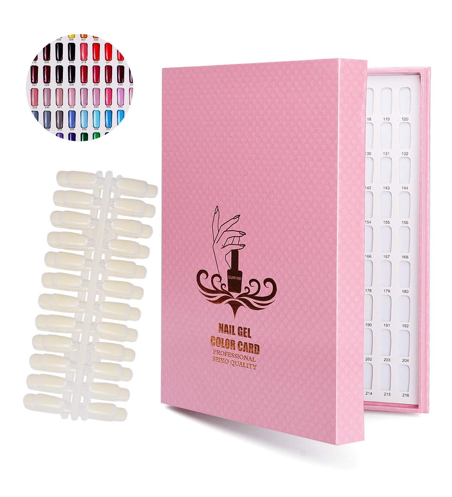 Noverlife 216 Nail Color Chart Display Book with False Nail Tips - Pink - Buy Online on GoSupps.com
